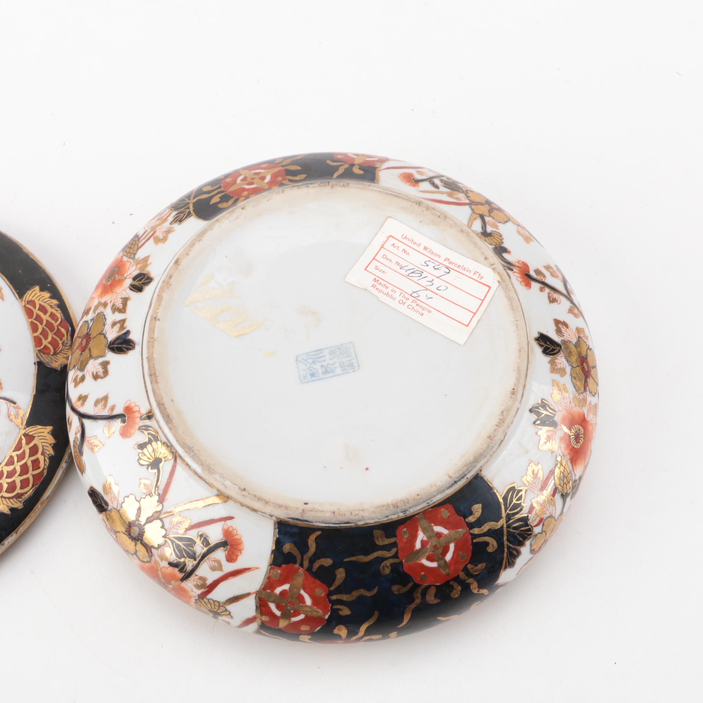 Enameled Brass Trinket Box and Assorted Porcelain Trinket Boxes
