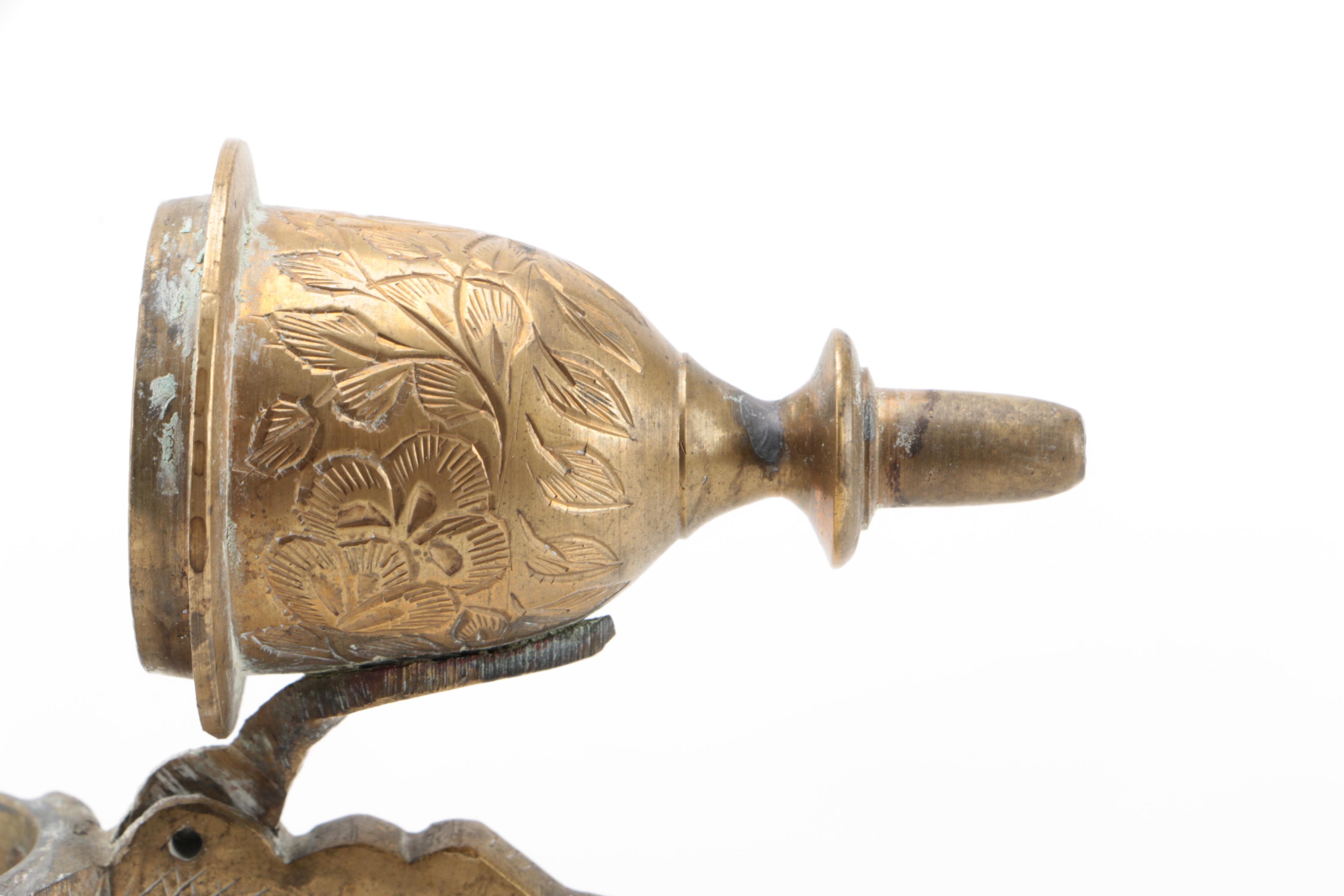 Vintage Turkish Style Etched Brass Teapot