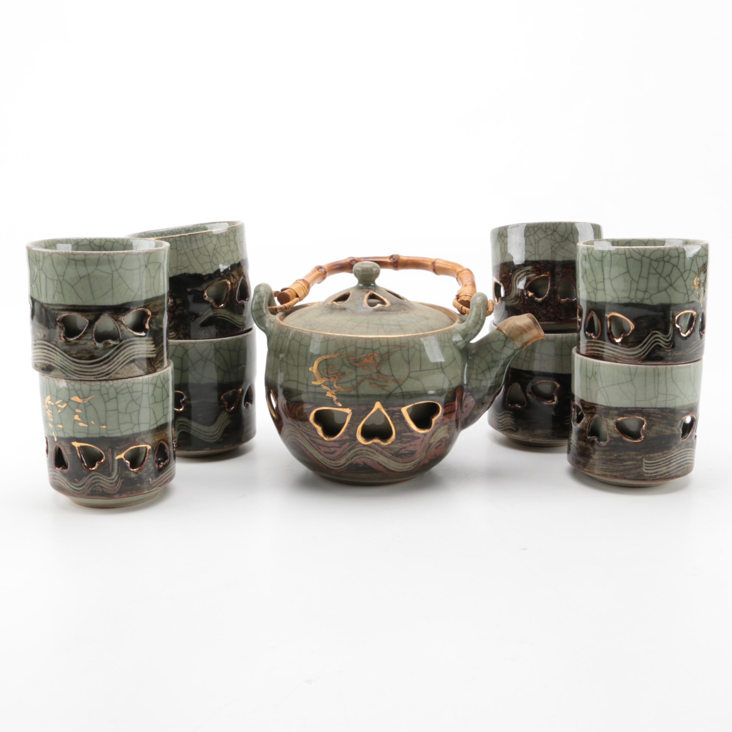 Vintage Somayaki Japanese Tea Set