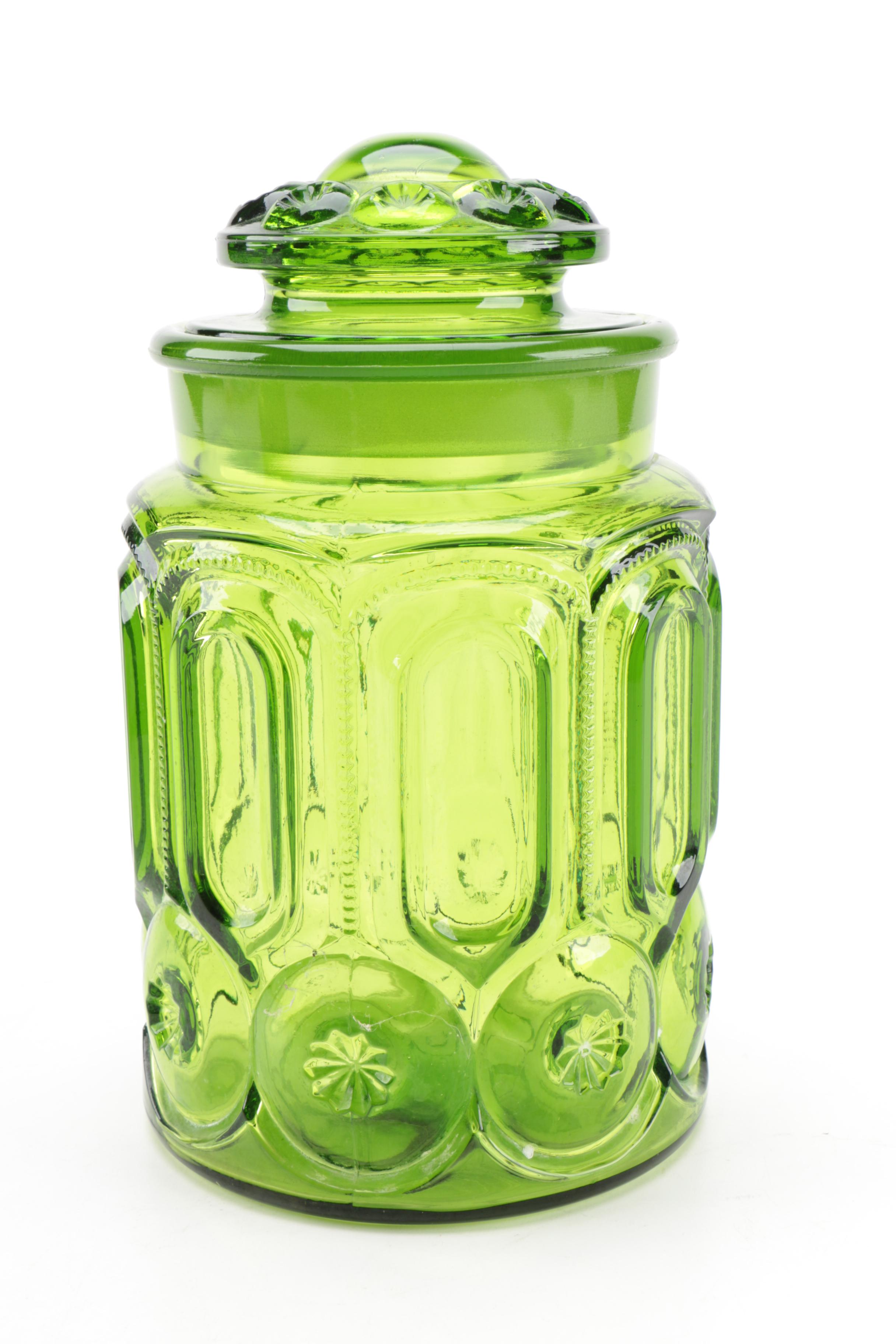 Vintage LE Smith "Moon and Star" Glass Canisters