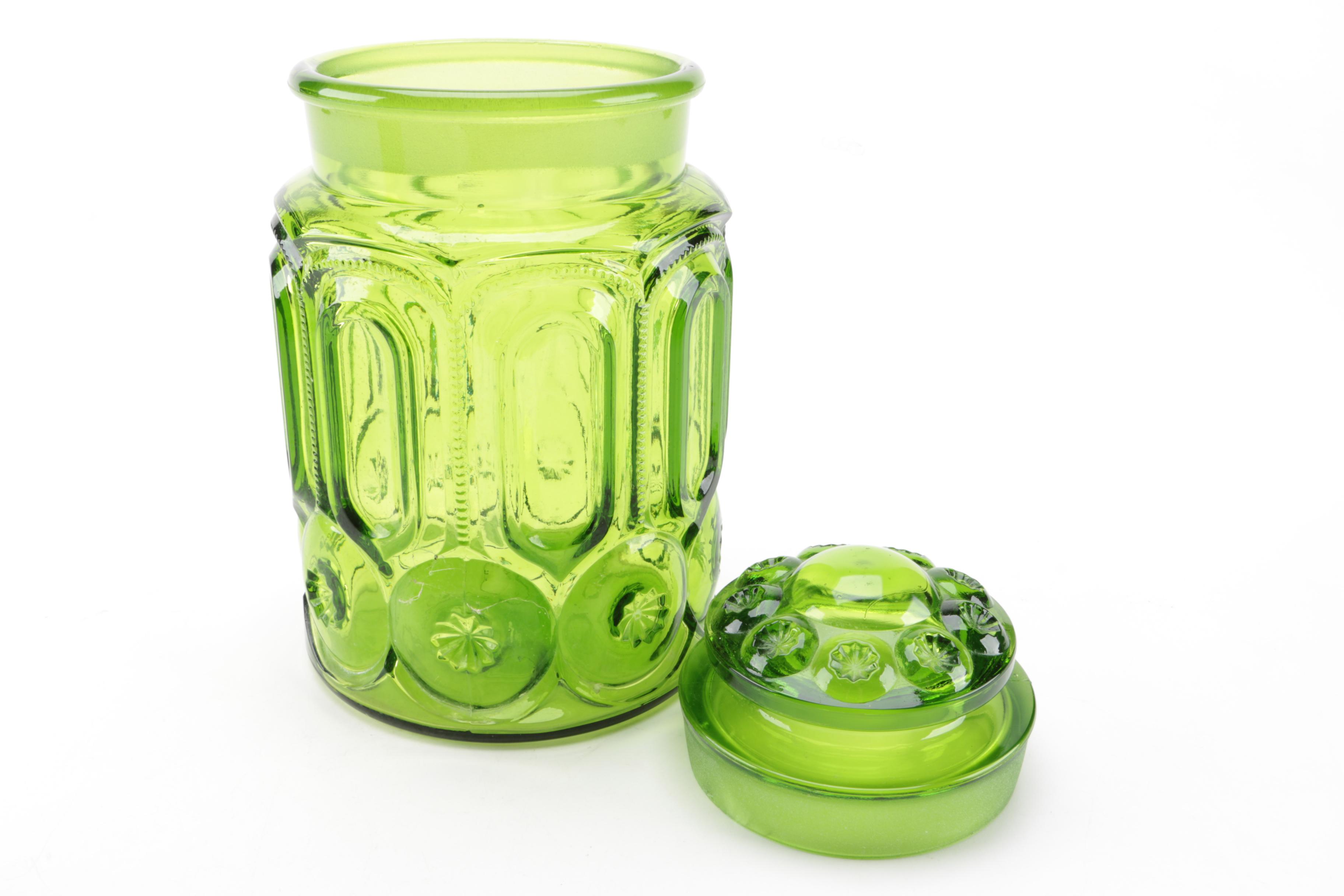 Vintage LE Smith "Moon and Star" Glass Canisters