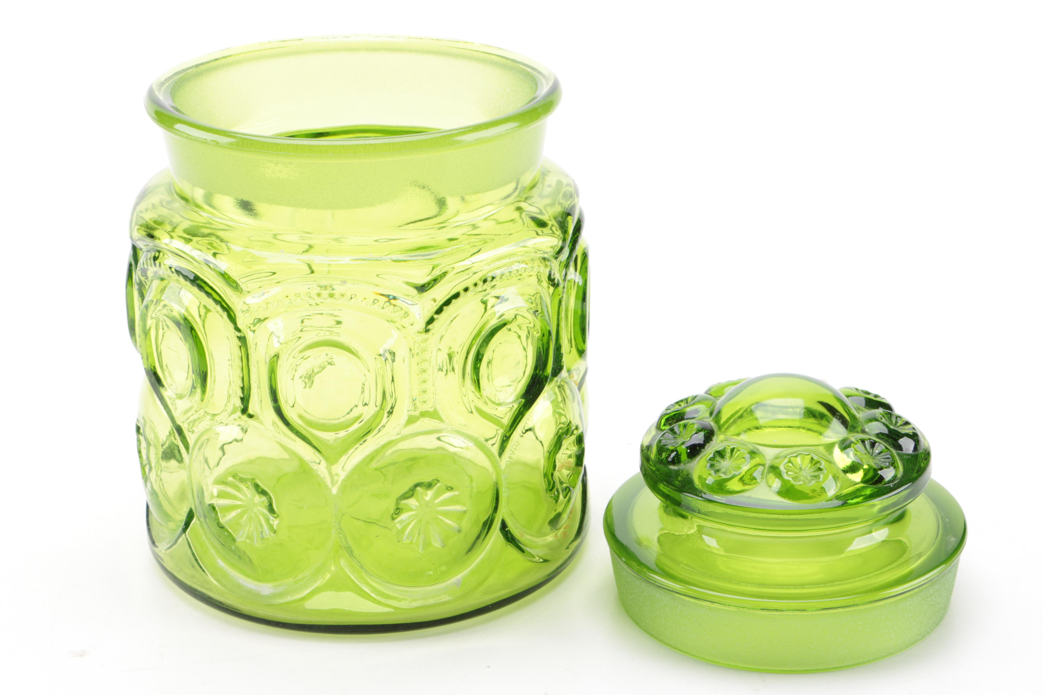 Vintage LE Smith "Moon and Star" Glass Canisters