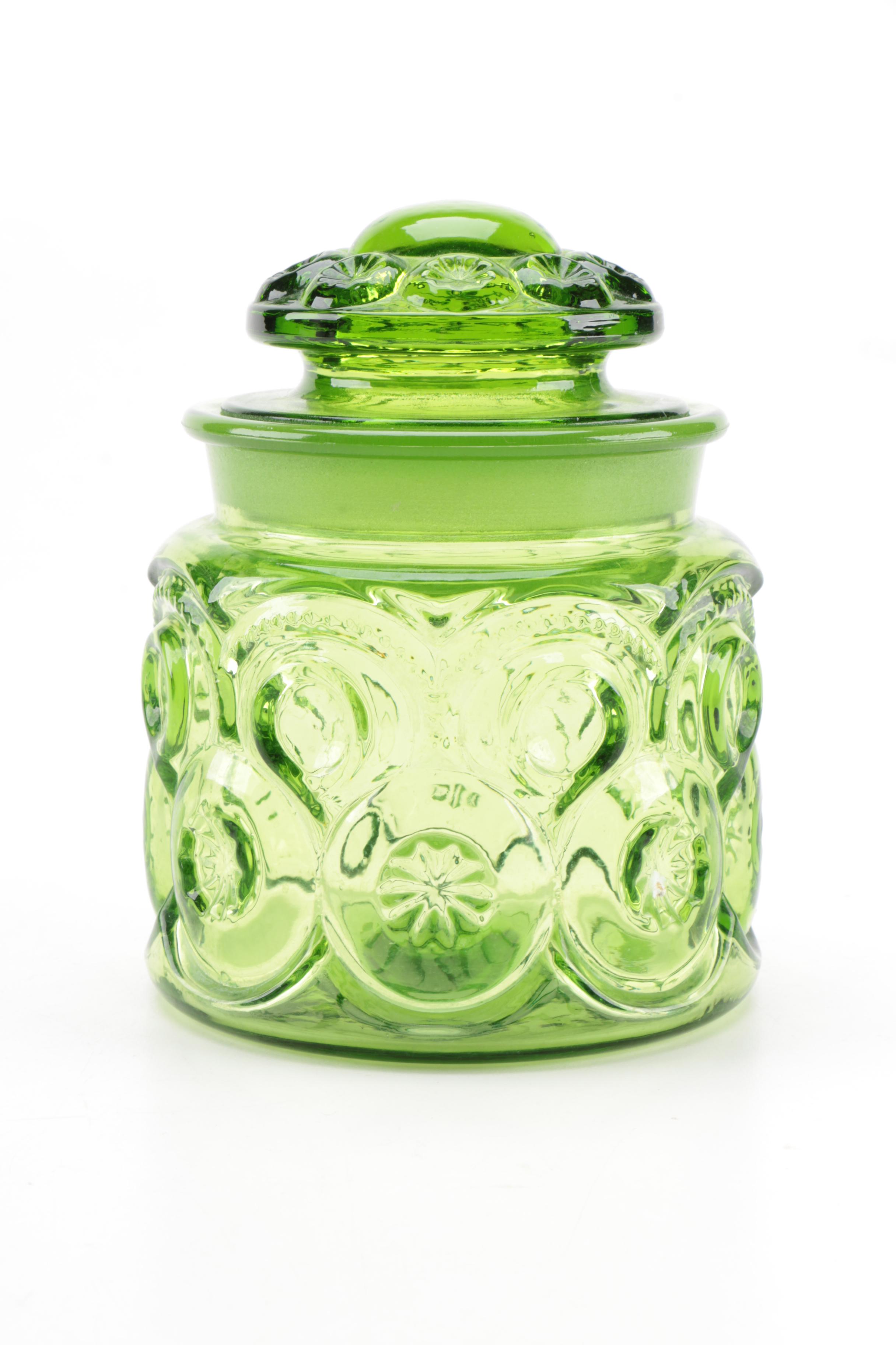 Vintage LE Smith "Moon and Star" Glass Canisters