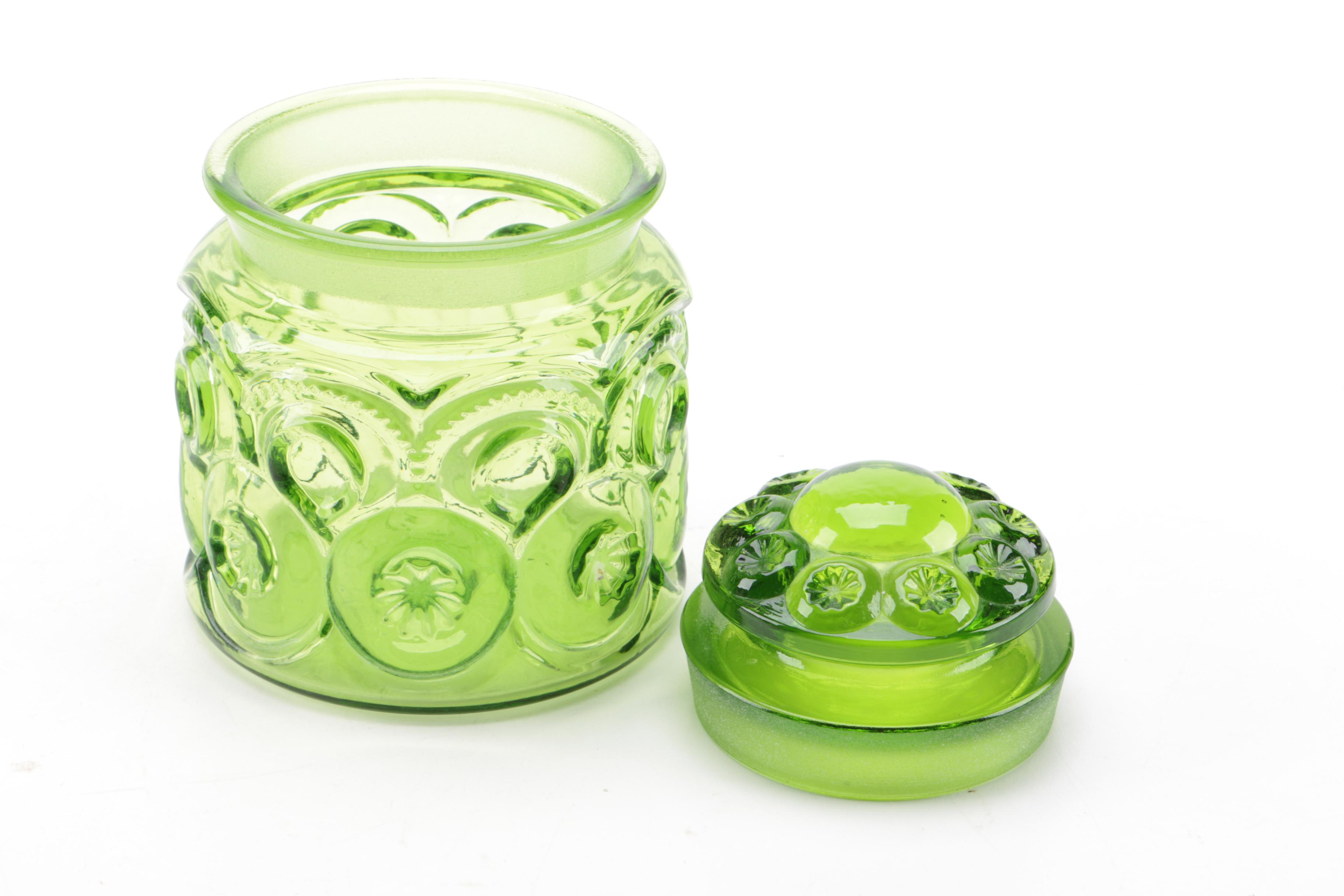 Vintage LE Smith "Moon and Star" Glass Canisters