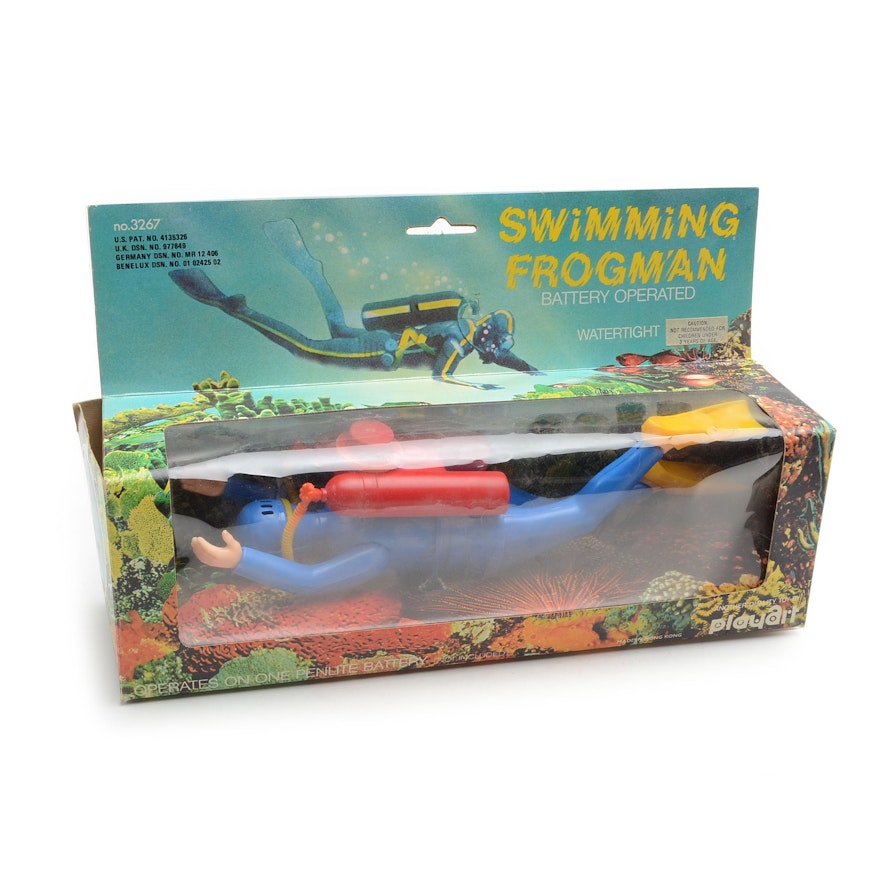 Vintage Swimming Frogman Toy