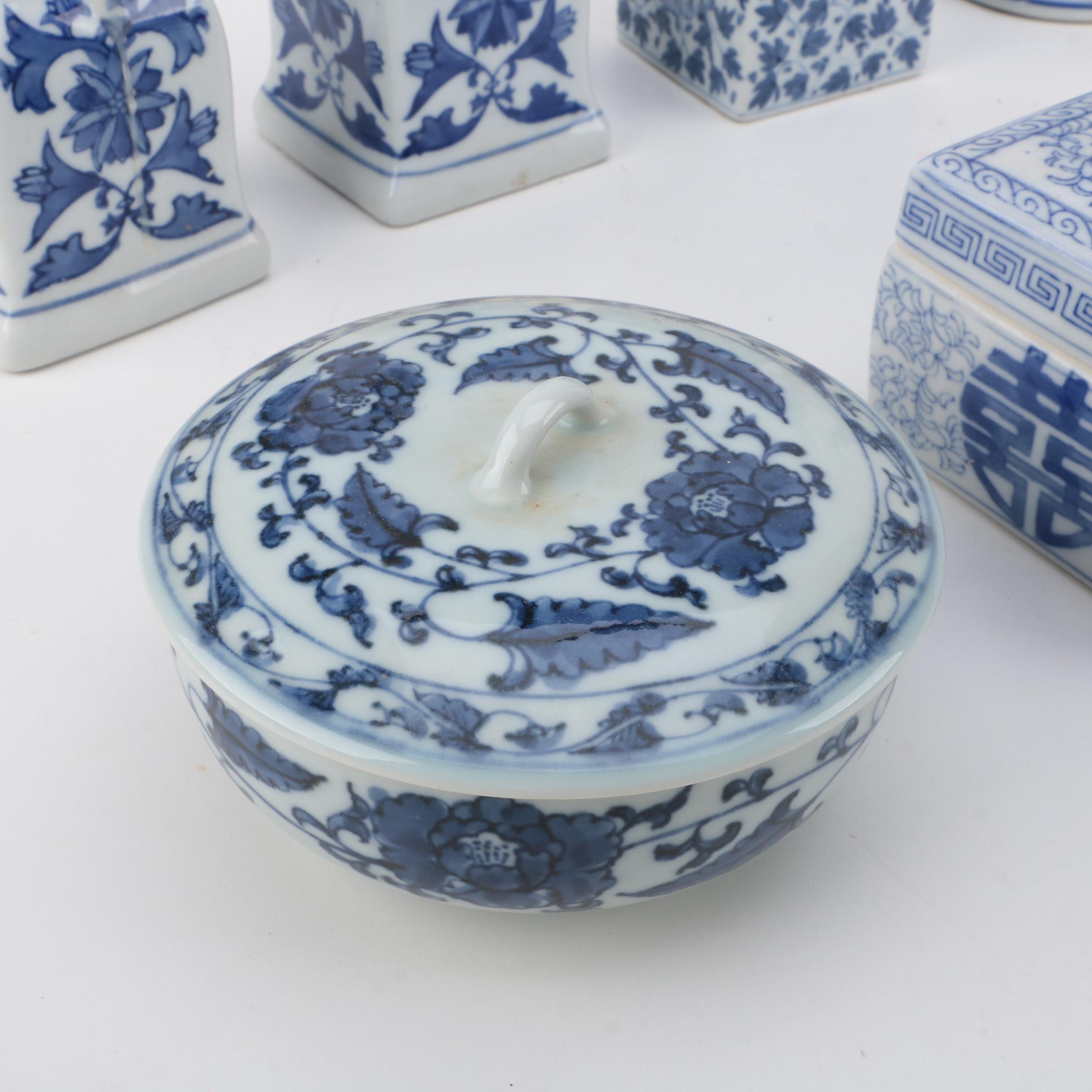 Blue and White Ceramic Decor Featuring Fitz & Floyd