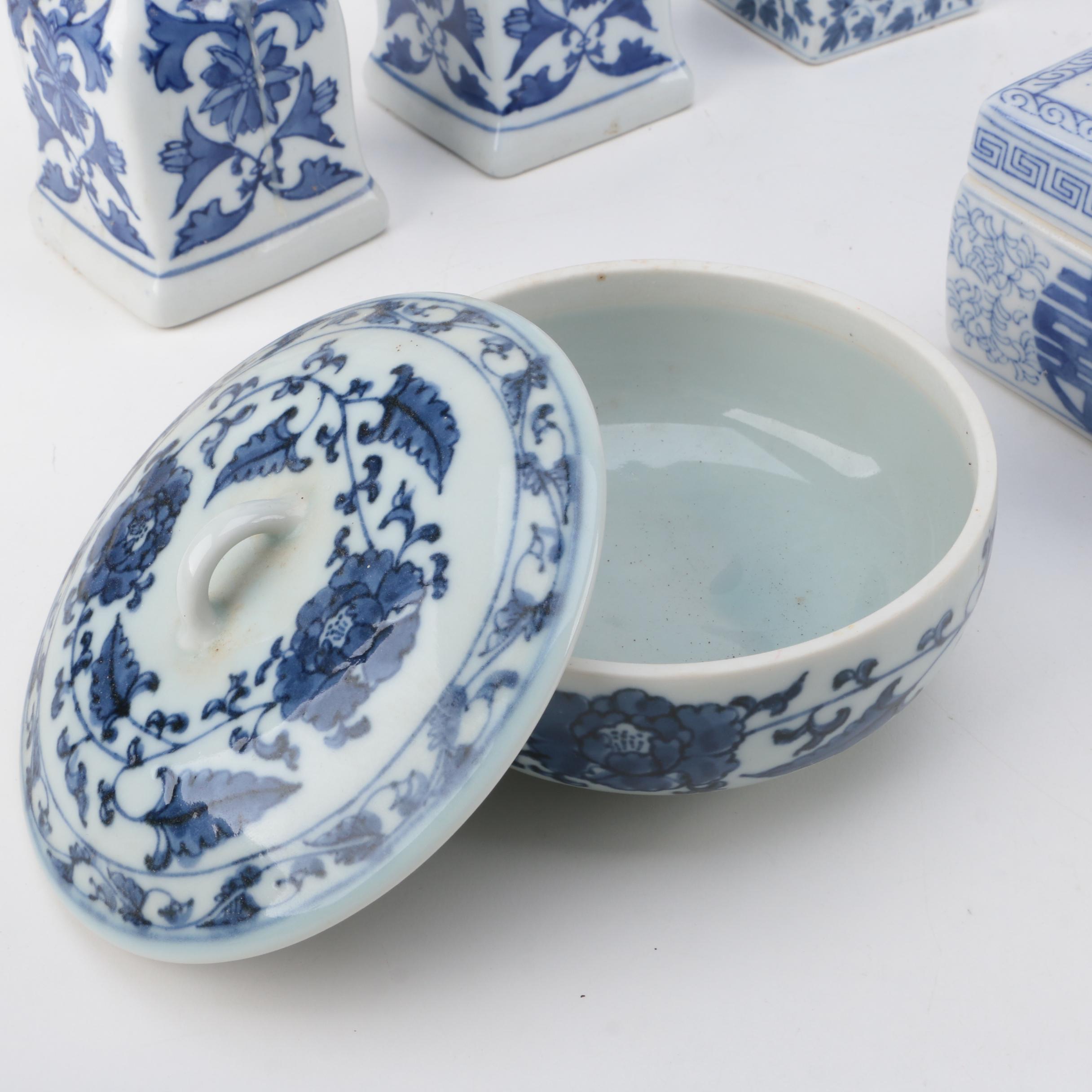 Blue and White Ceramic Decor Featuring Fitz & Floyd