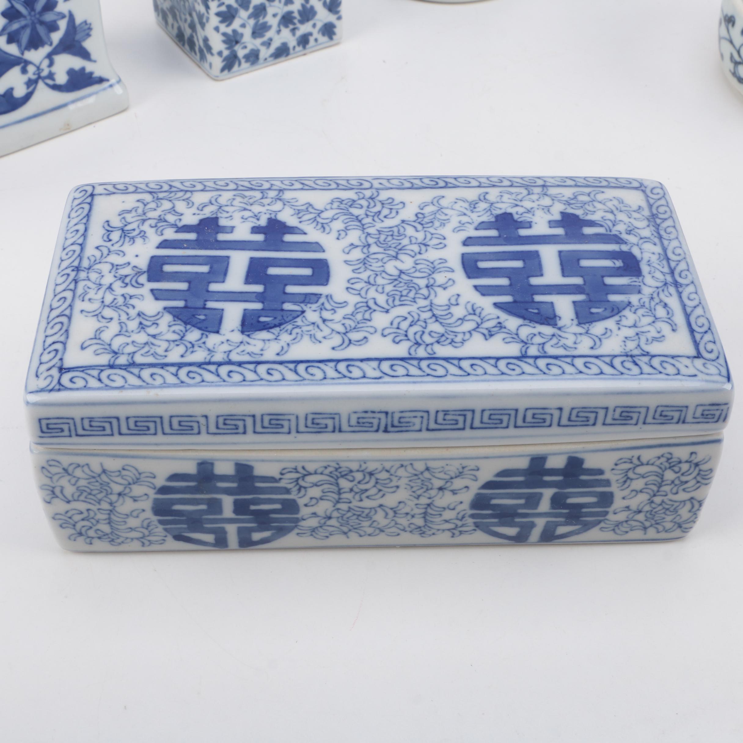 Blue and White Ceramic Decor Featuring Fitz & Floyd