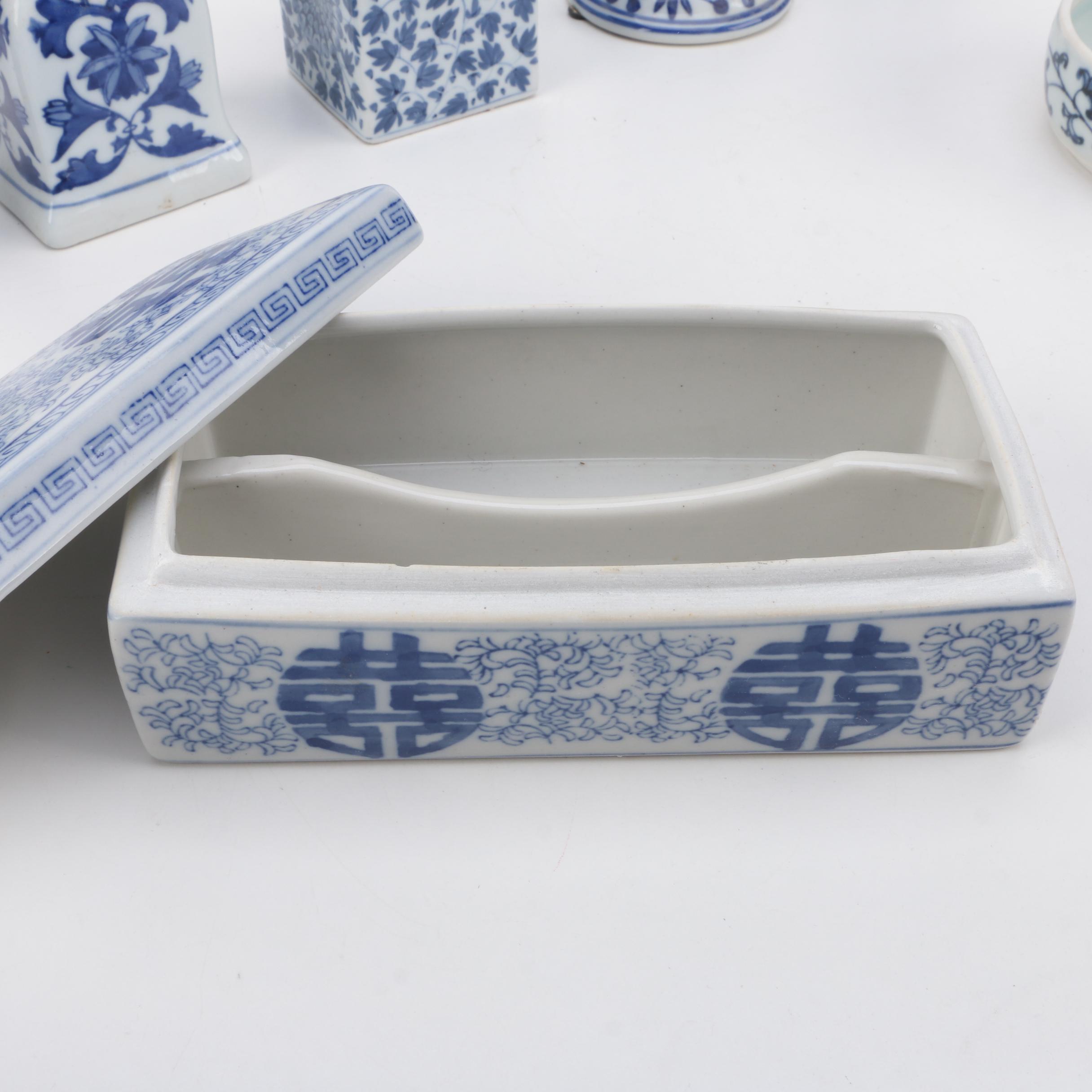 Blue and White Ceramic Decor Featuring Fitz & Floyd