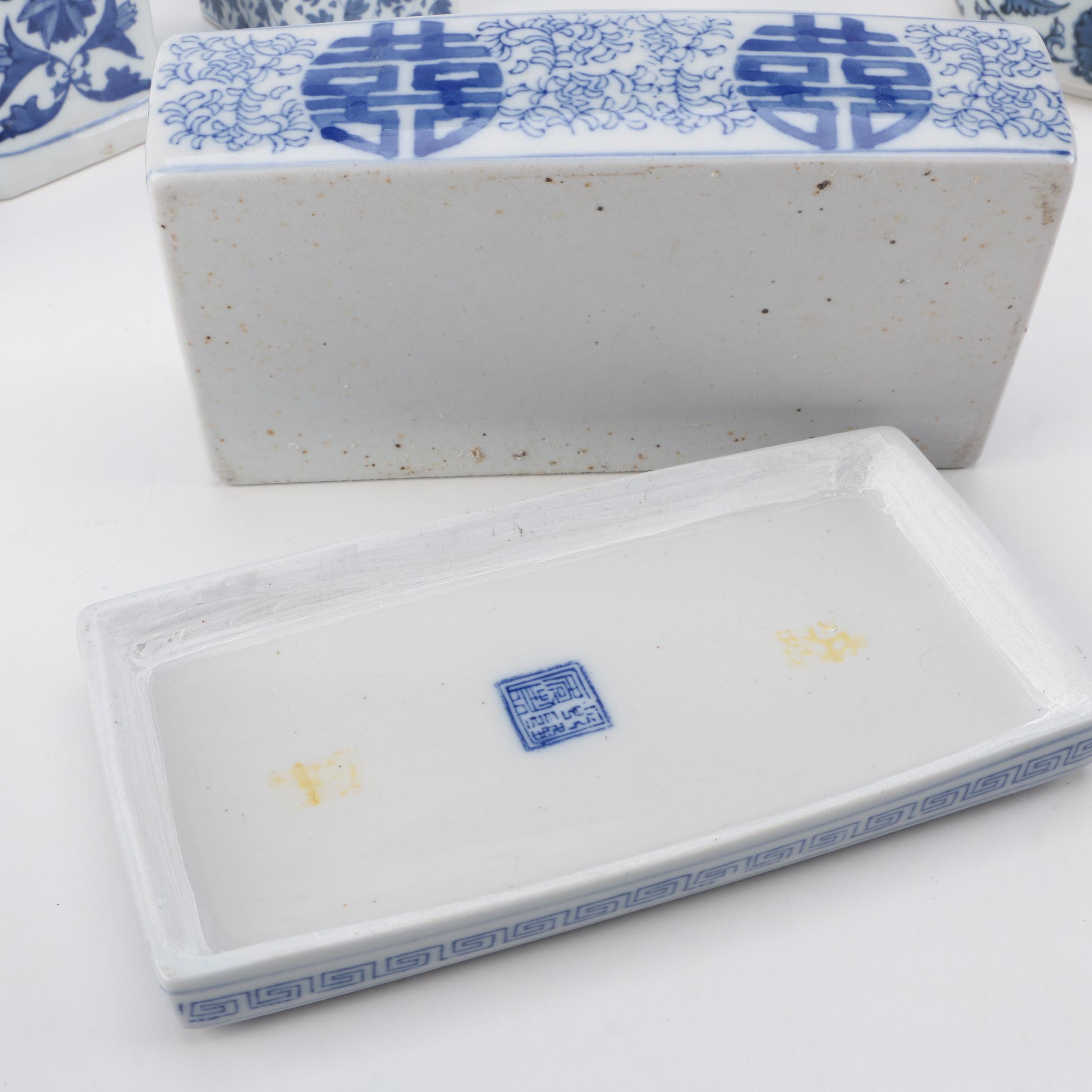 Blue and White Ceramic Decor Featuring Fitz & Floyd