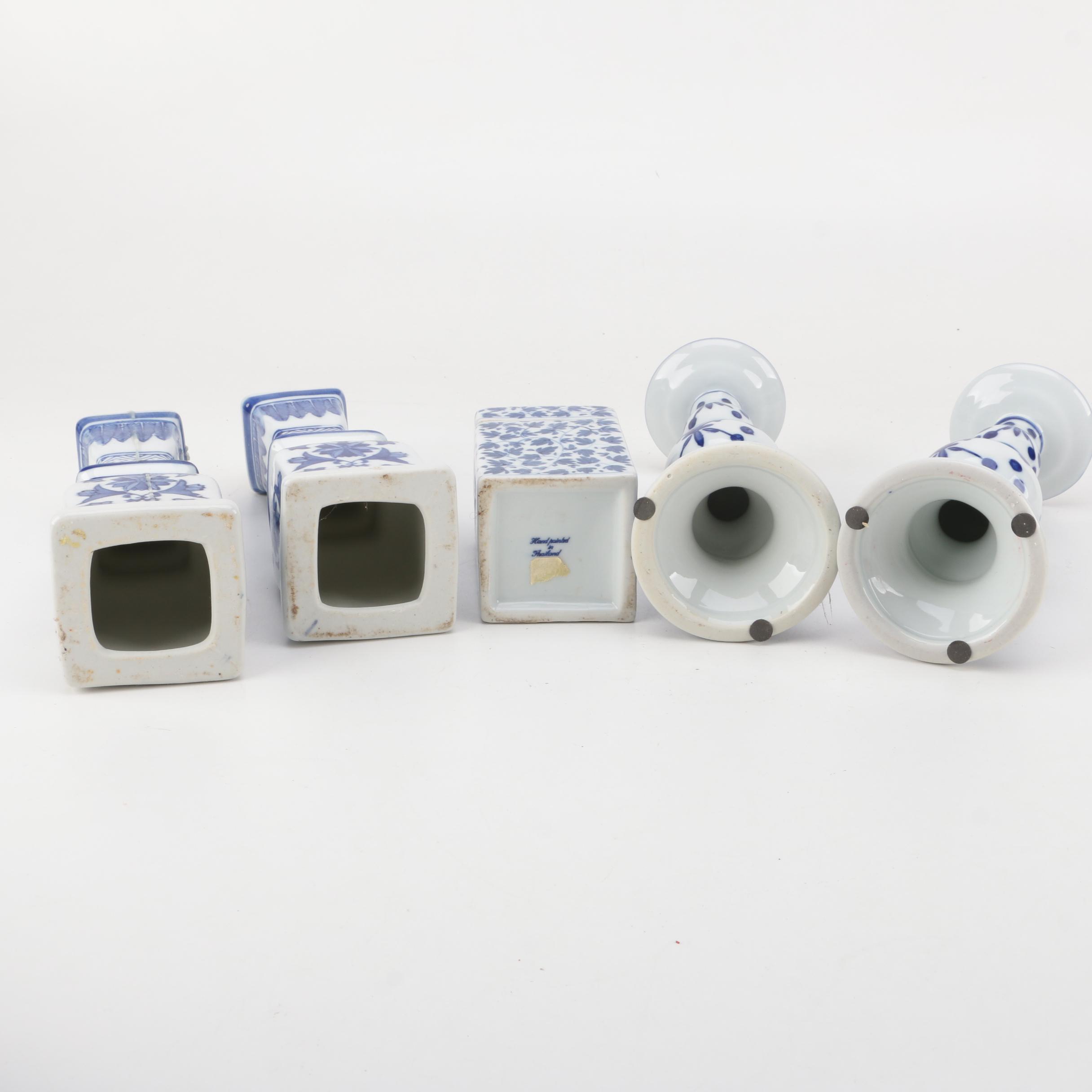 Blue and White Ceramic Decor Featuring Fitz & Floyd