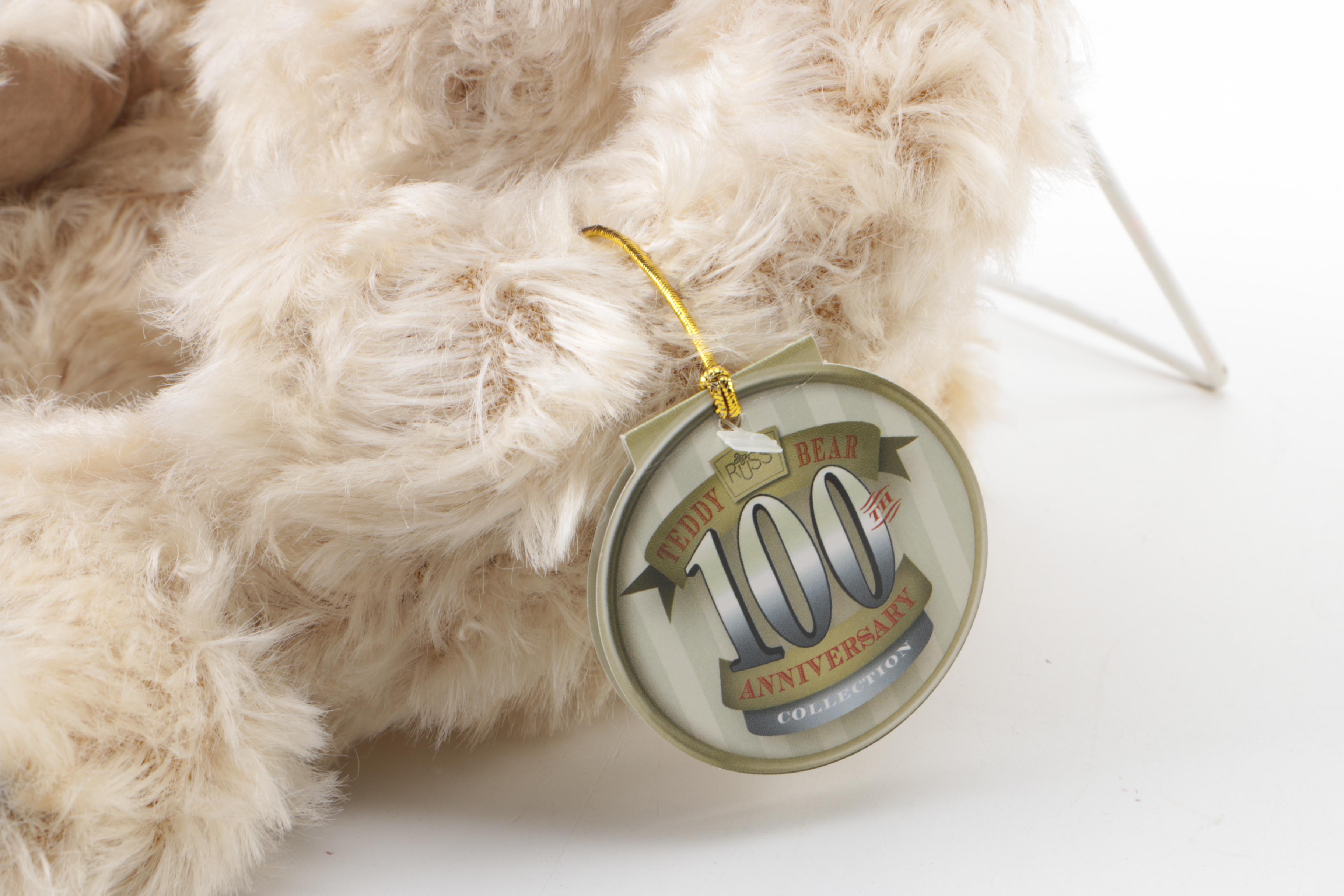 Russ 100th Anniversary Plush Teddy Bears and White Cats