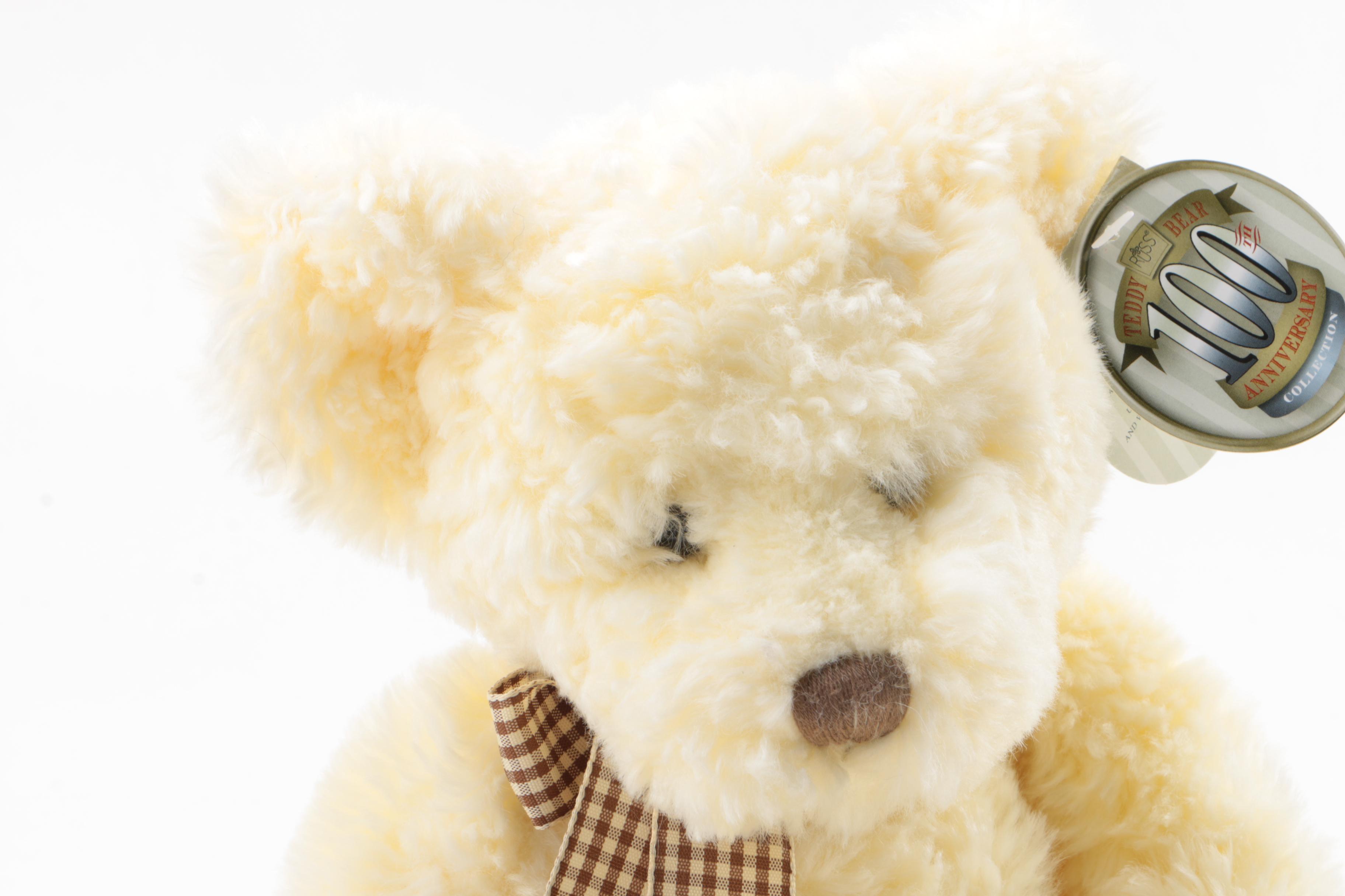 Russ 100th Anniversary Plush Teddy Bears and White Cats