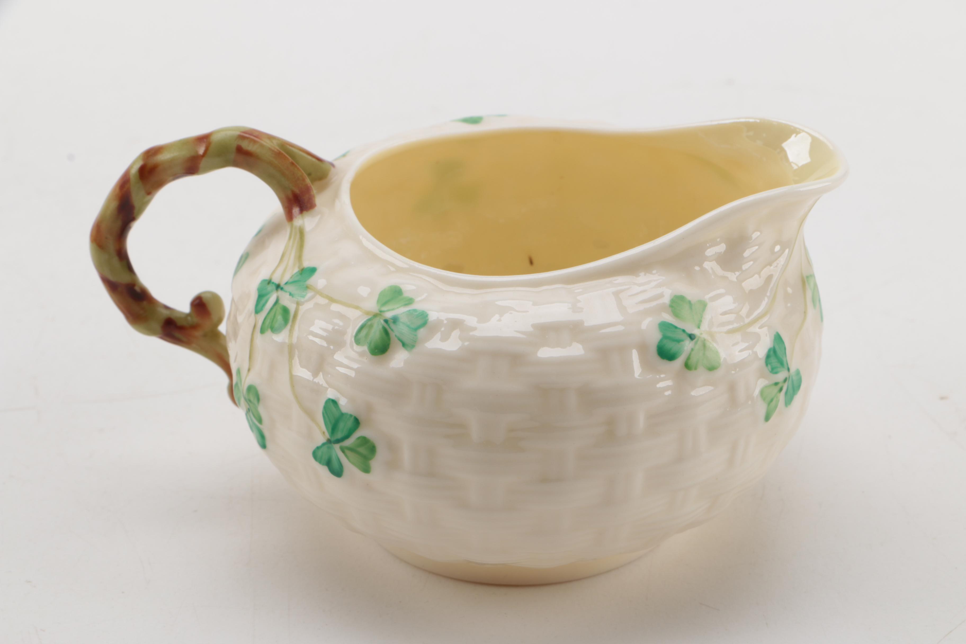 Vintage Belleek "Shamrock" Porcelain Tableware ca. 1955-65