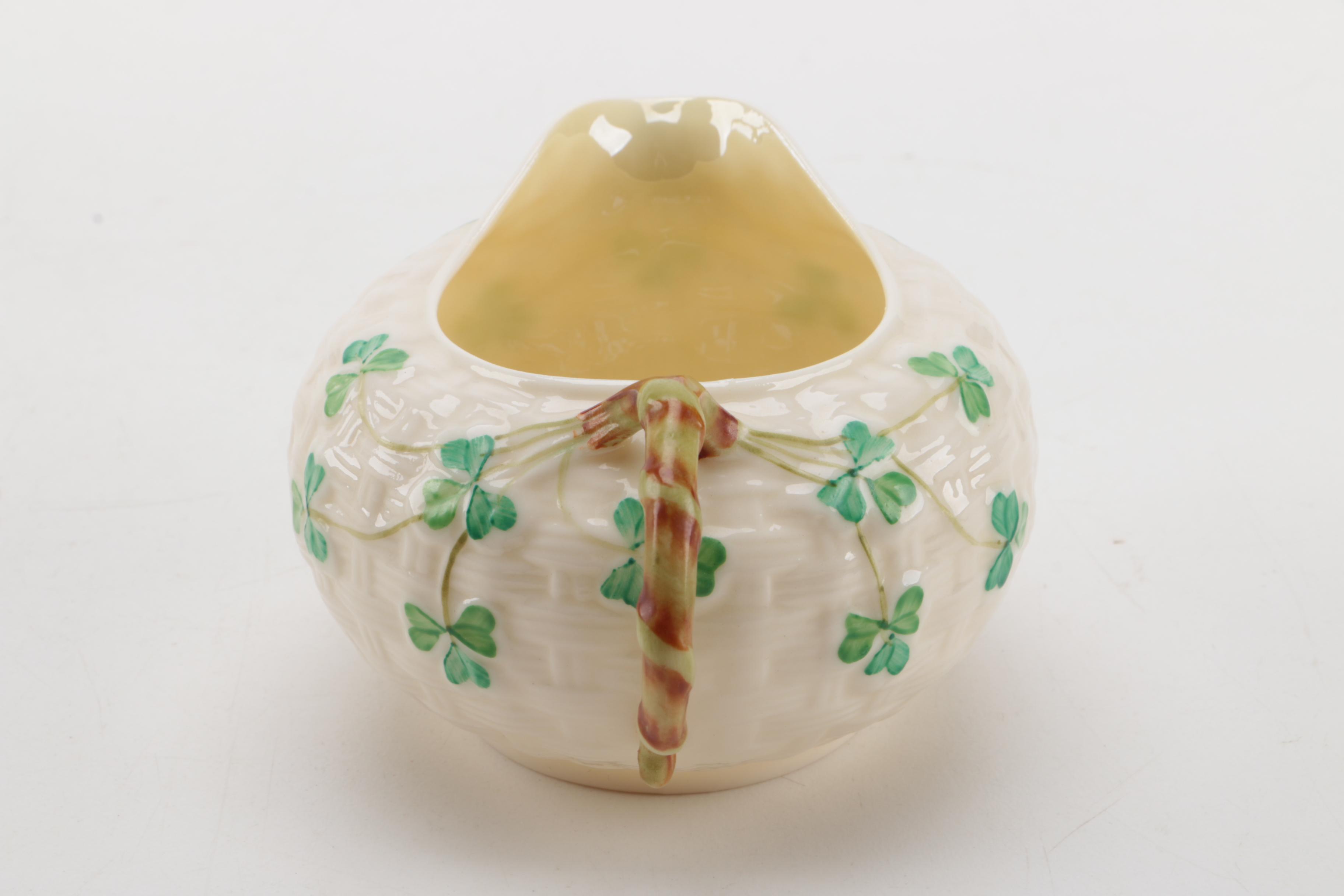 Vintage Belleek "Shamrock" Porcelain Tableware ca. 1955-65