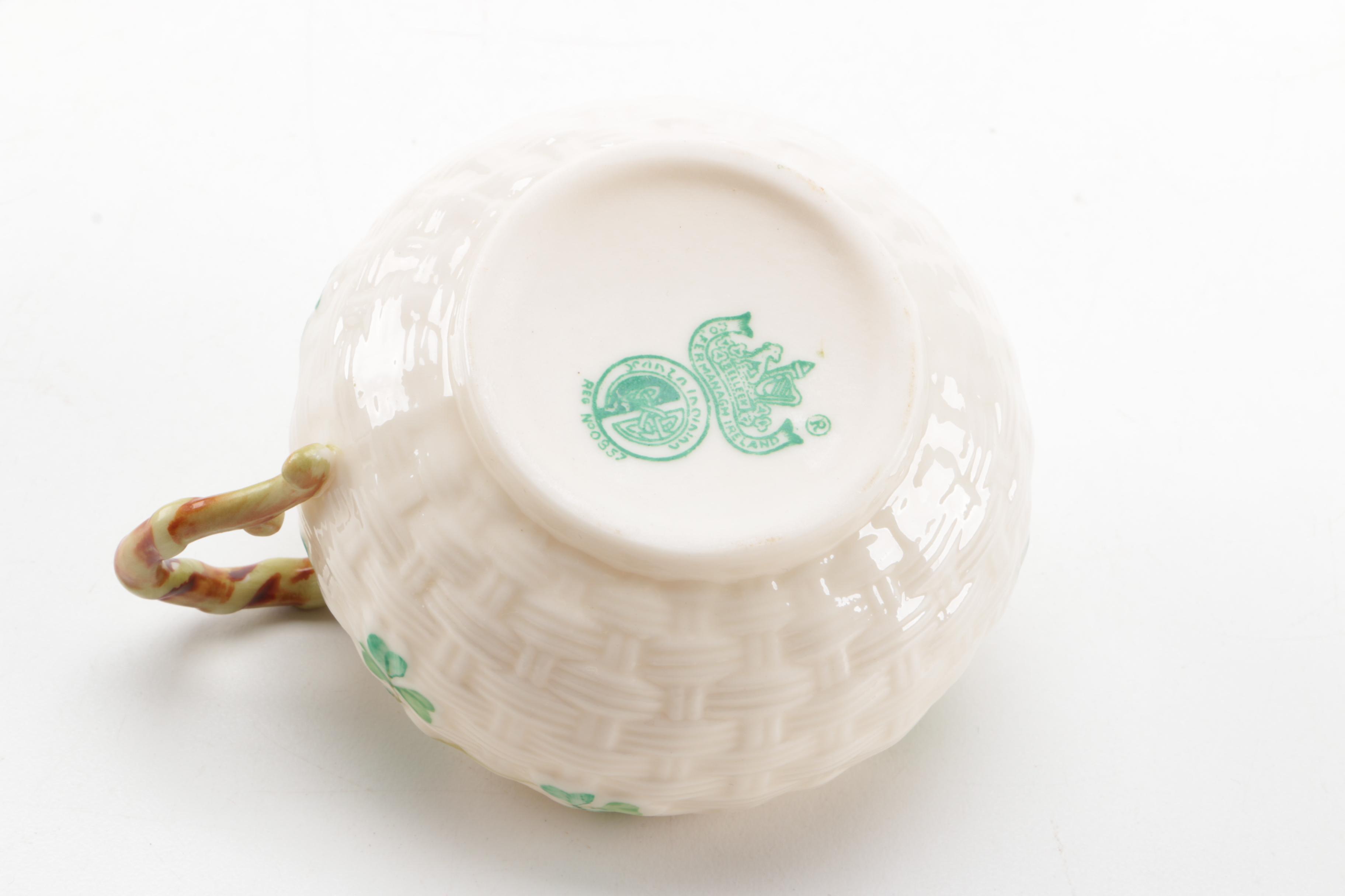 Vintage Belleek "Shamrock" Porcelain Tableware ca. 1955-65