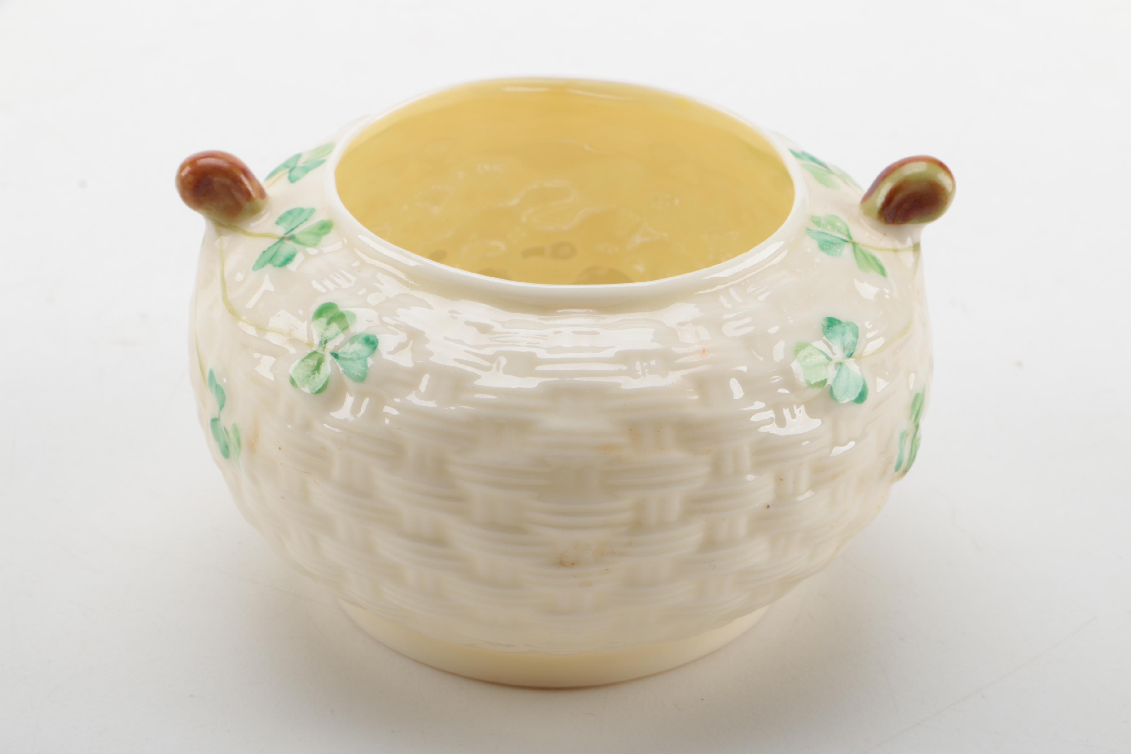 Vintage Belleek "Shamrock" Porcelain Tableware ca. 1955-65