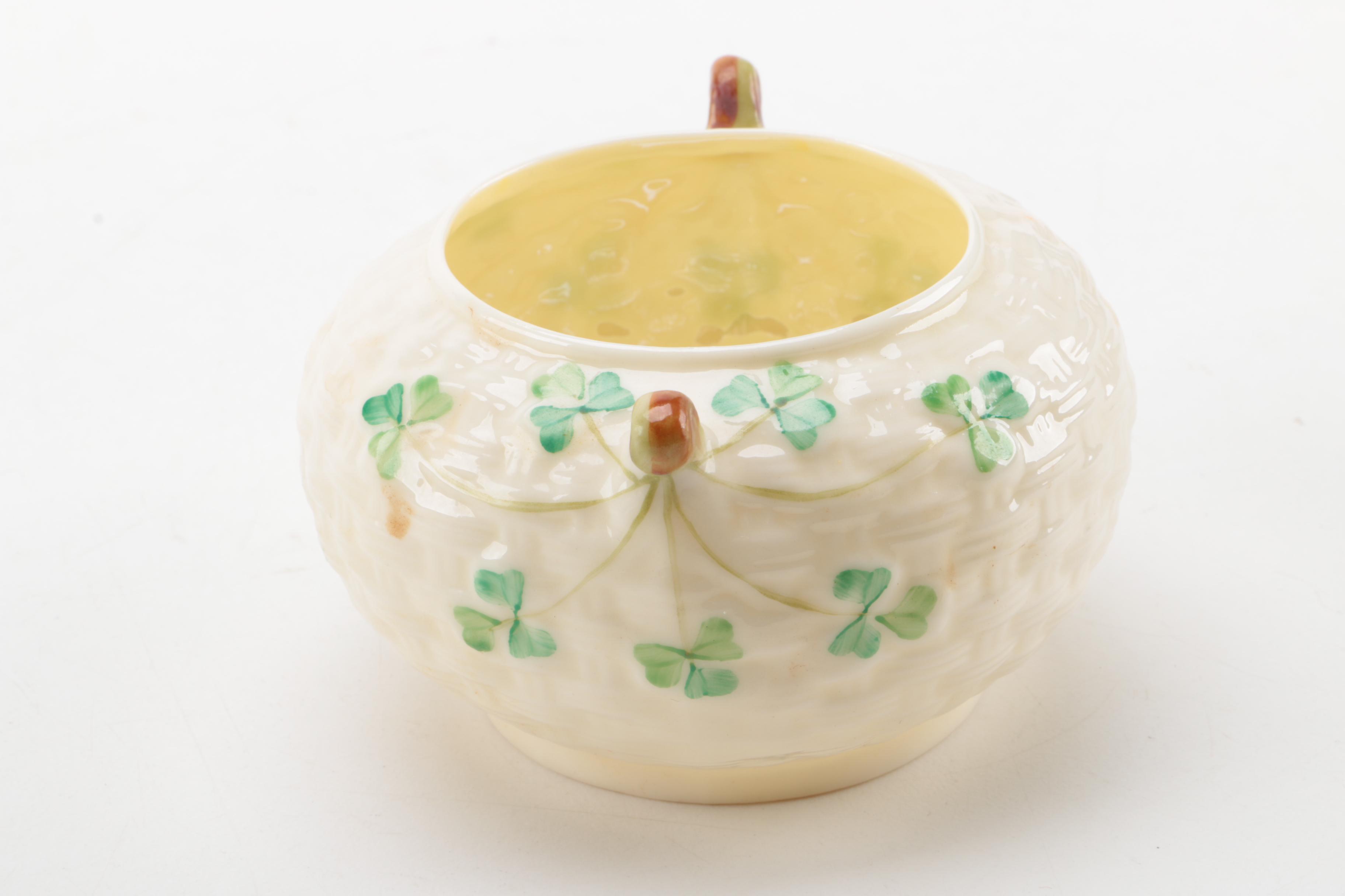 Vintage Belleek "Shamrock" Porcelain Tableware ca. 1955-65