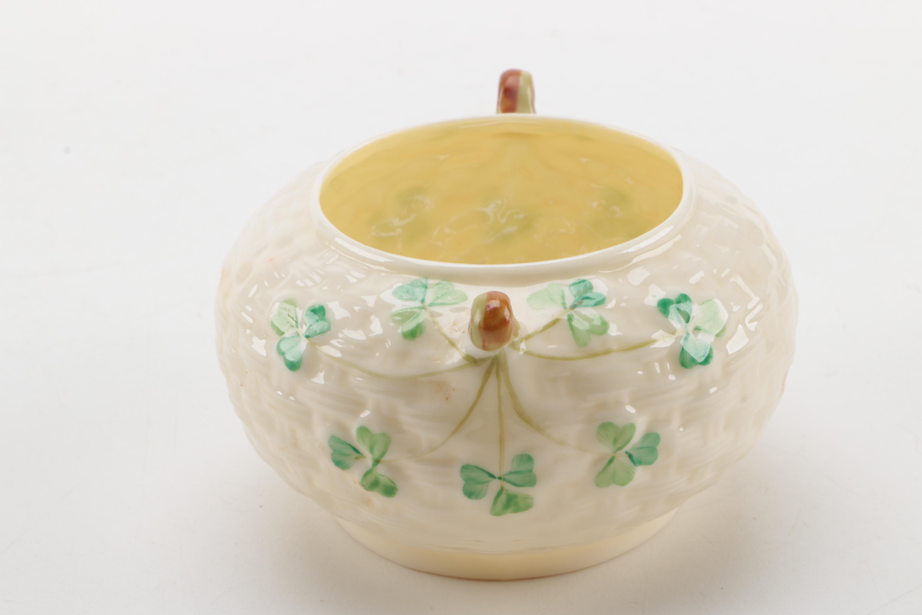 Vintage Belleek "Shamrock" Porcelain Tableware ca. 1955-65