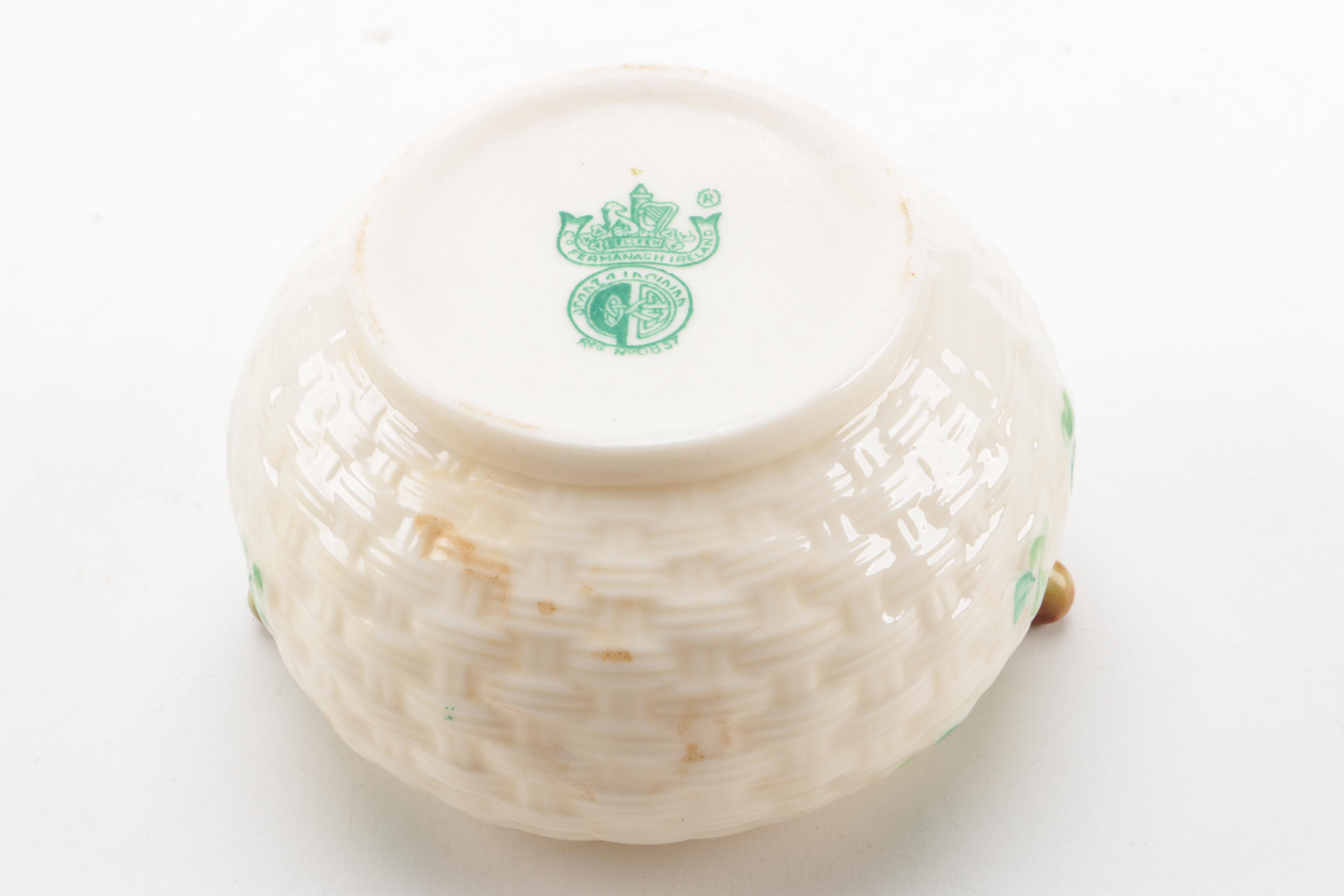Vintage Belleek "Shamrock" Porcelain Tableware ca. 1955-65