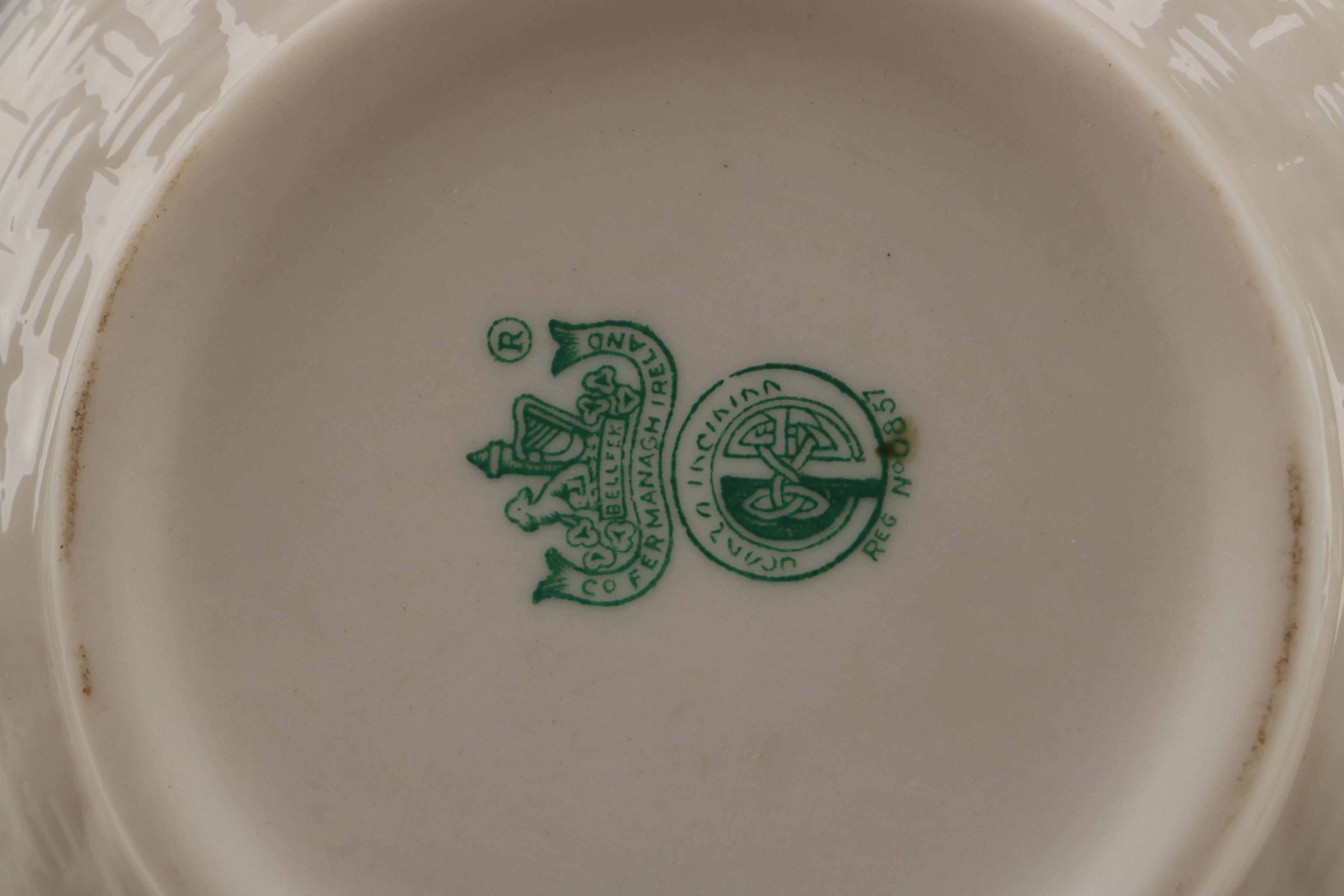 Vintage Belleek "Shamrock" Porcelain Tableware ca. 1955-65