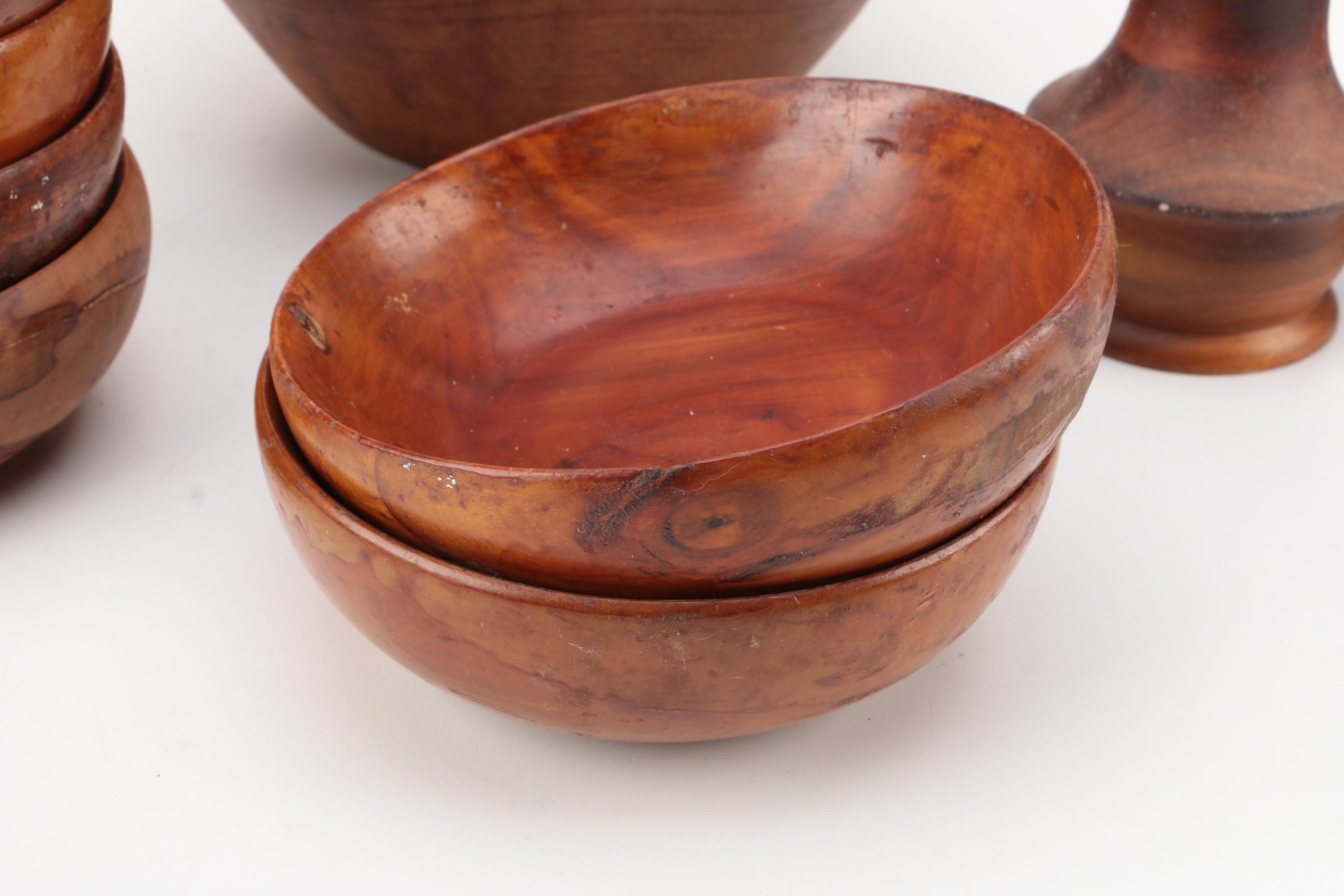 Wooden Bowls and Condiment Shakers