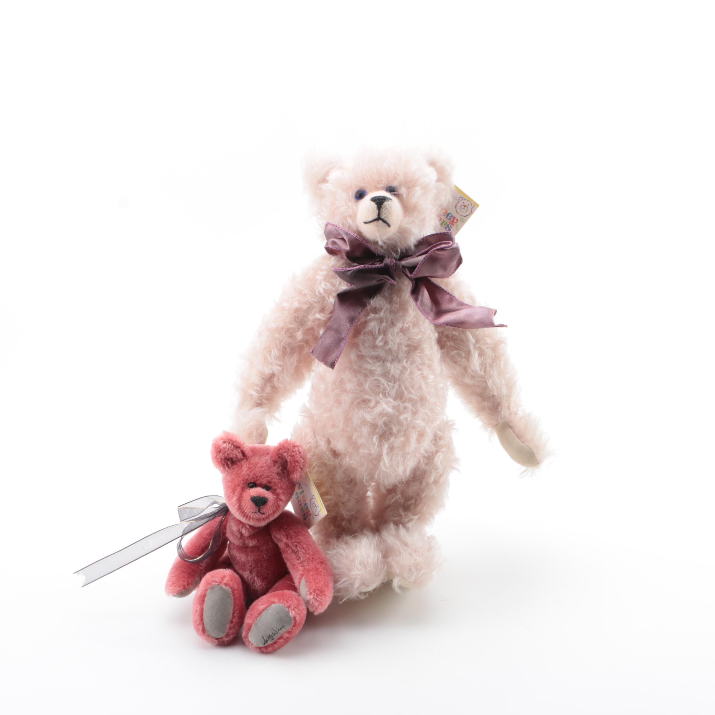 Signed Sally Winey Mohair Bear "Precious" Prototype and Signed Small Bear