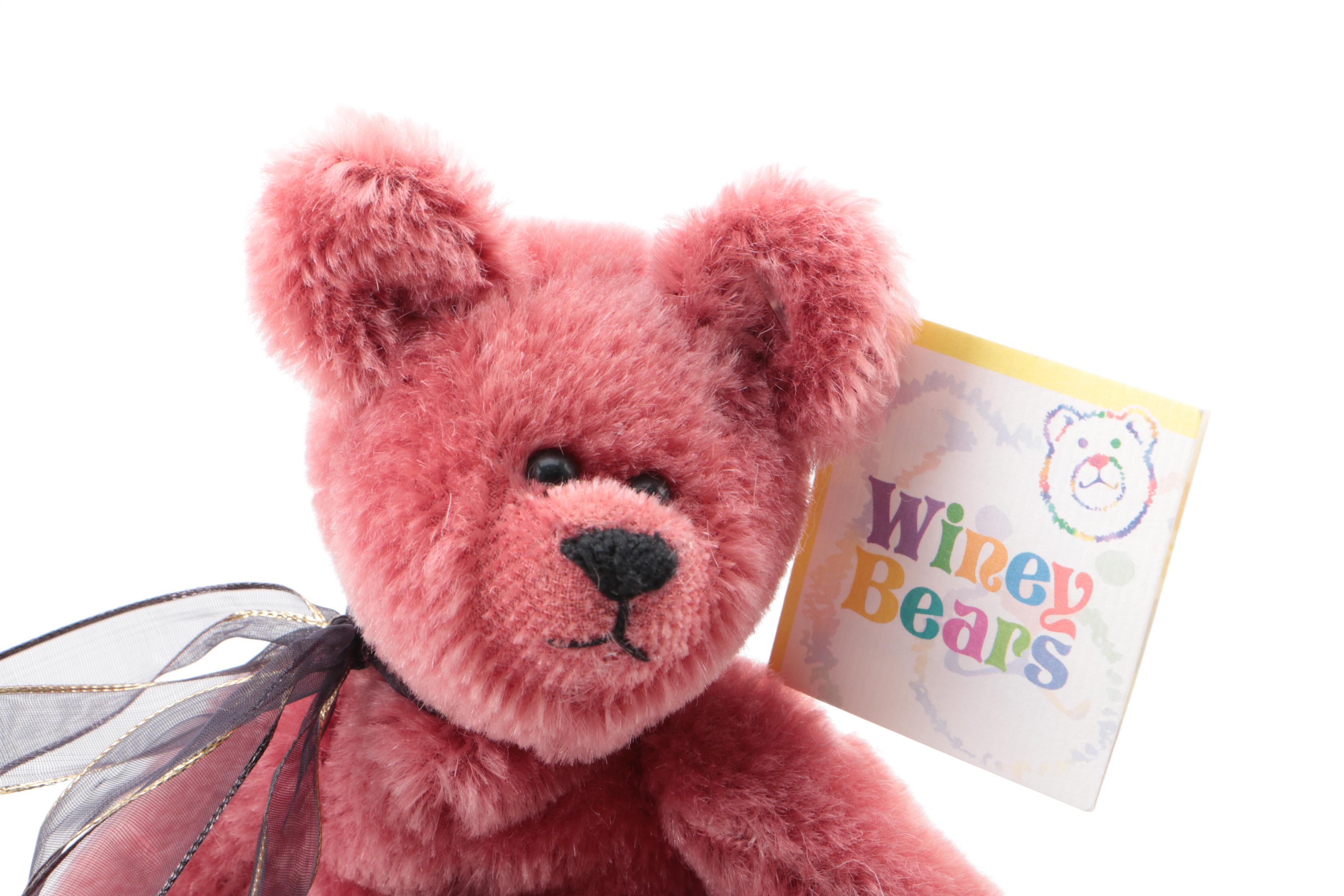 Signed Sally Winey Mohair Bear "Precious" Prototype and Signed Small Bear