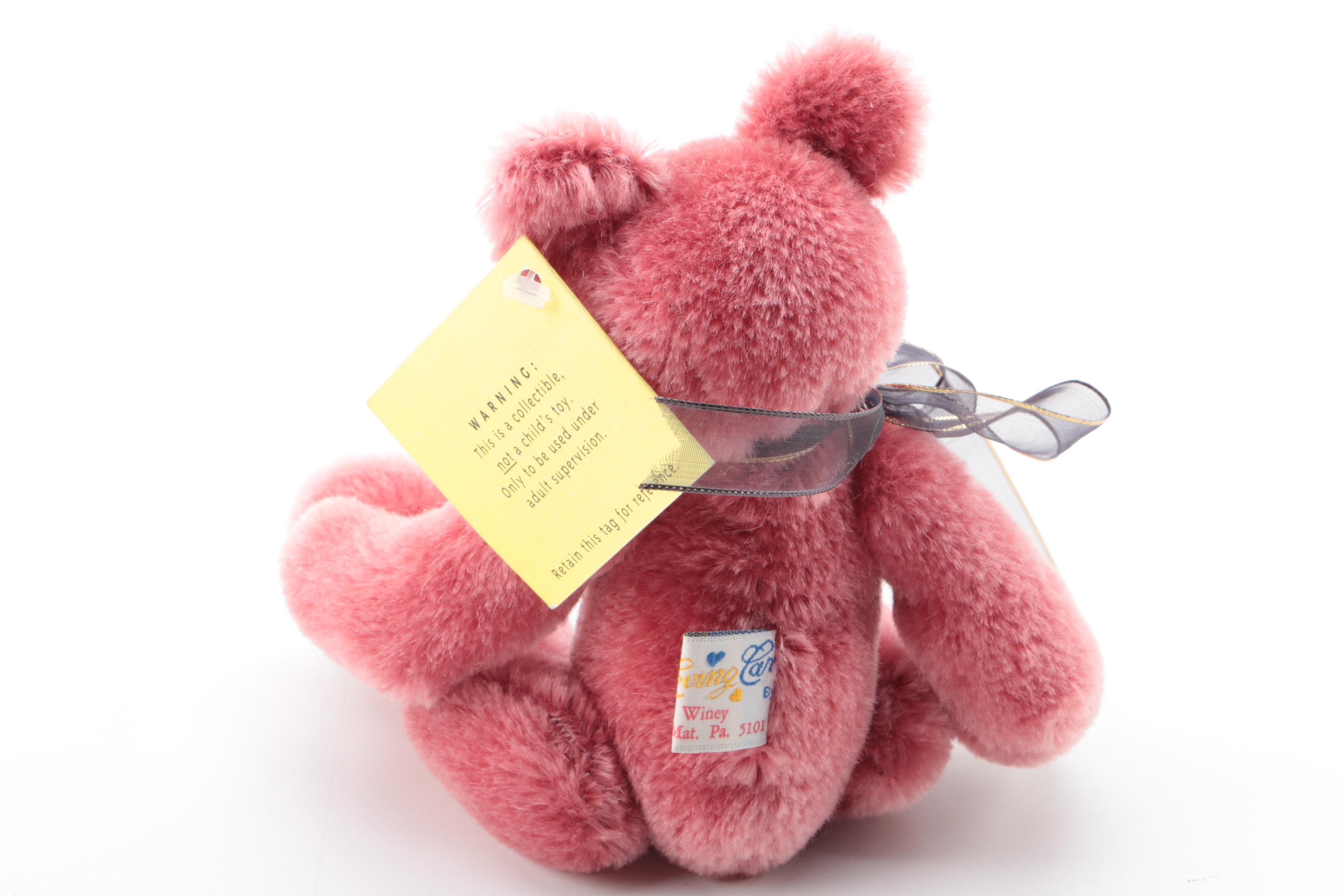 Signed Sally Winey Mohair Bear "Precious" Prototype and Signed Small Bear