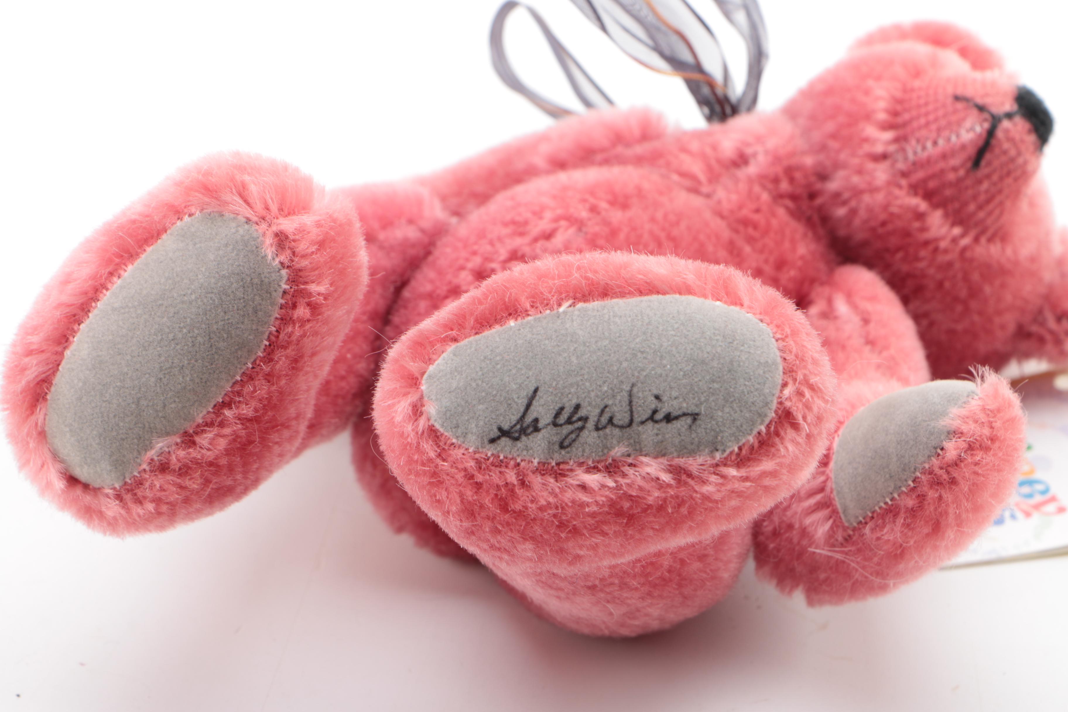 Signed Sally Winey Mohair Bear "Precious" Prototype and Signed Small Bear