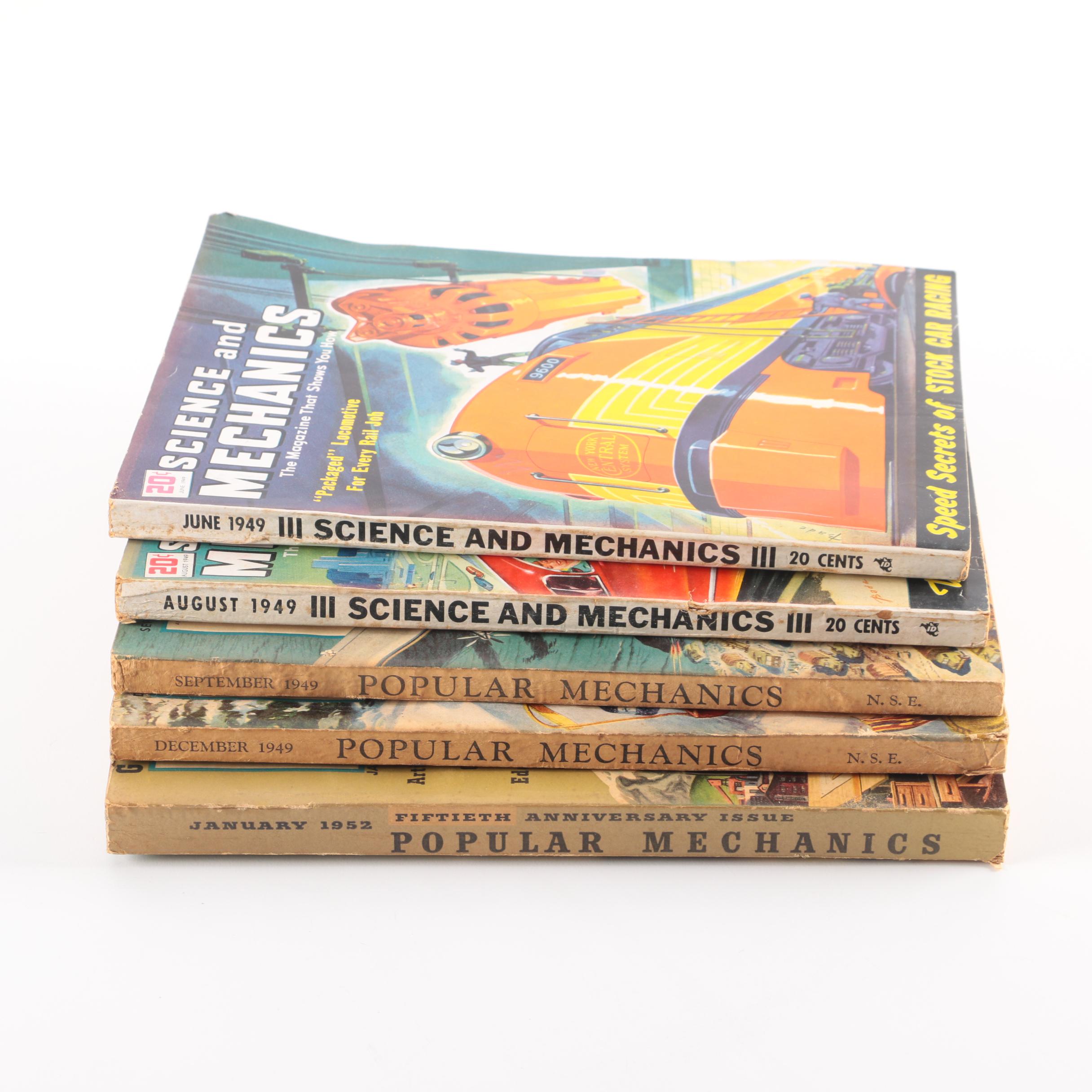 1949 and 1952 "Science and Mechanics" and "Popular Mechanics" Magazines