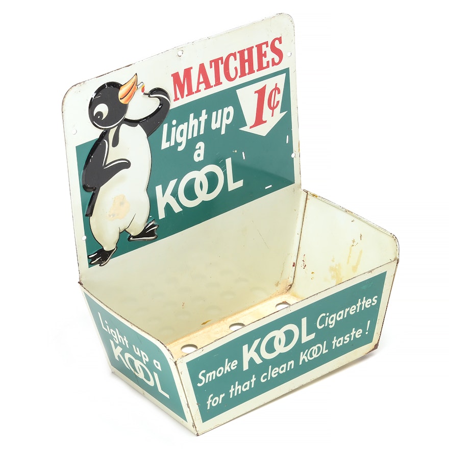 1950s "Kool Cigarettes" Metal Match Display