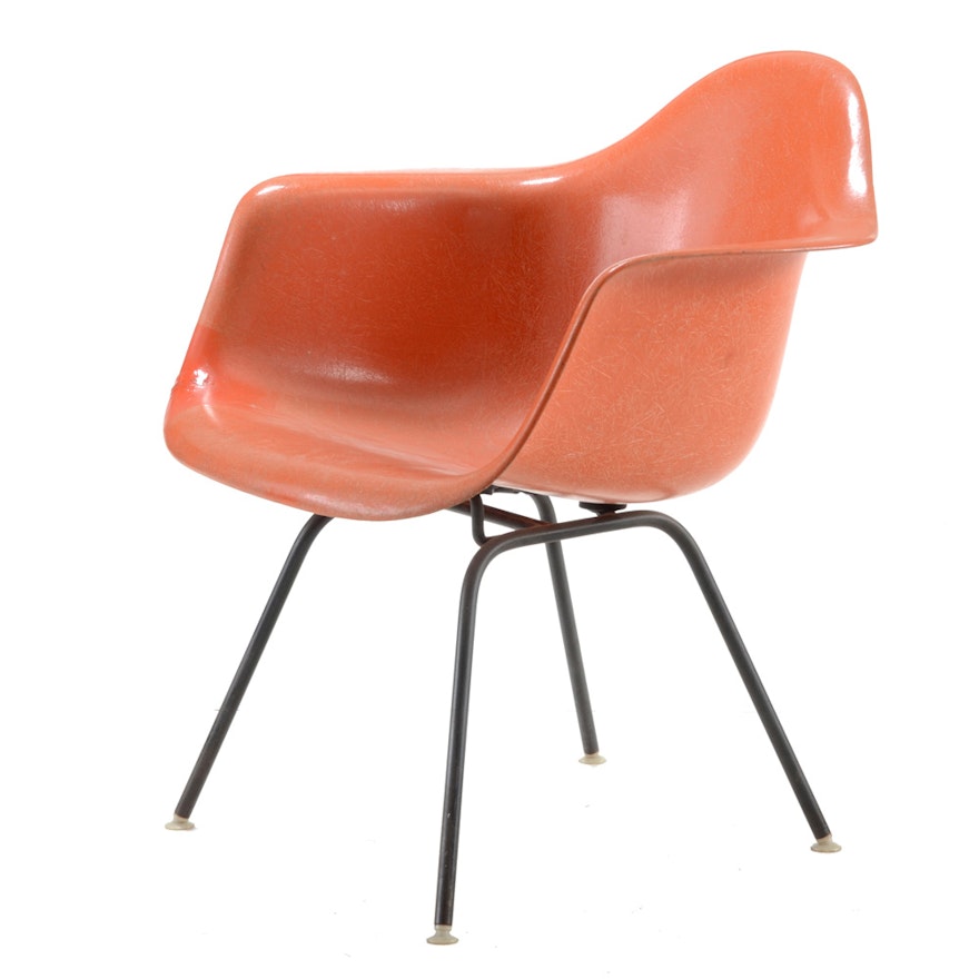 Eames for Herman Miller Orange Molded Chair