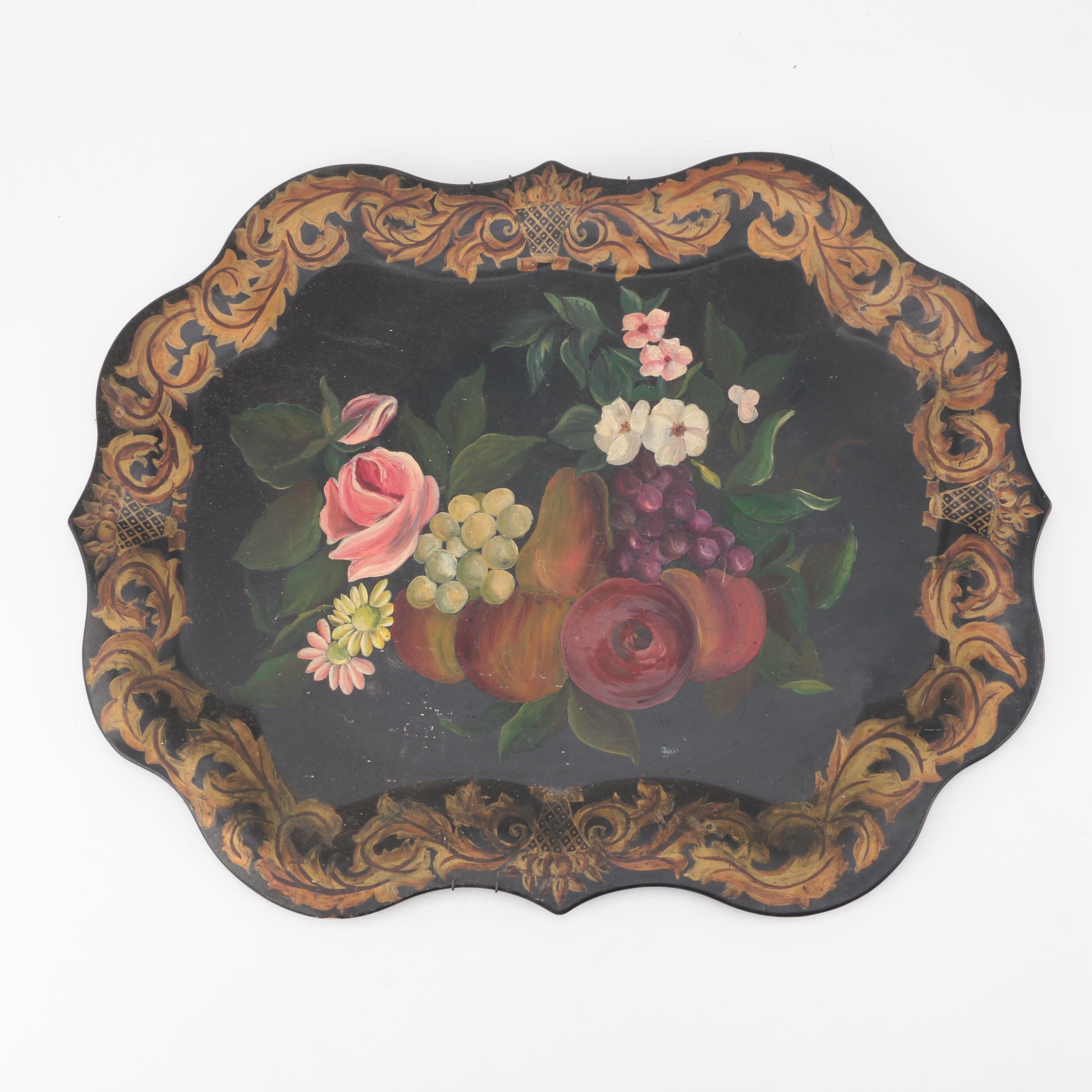 Vintage Hand Painted Tole Tray