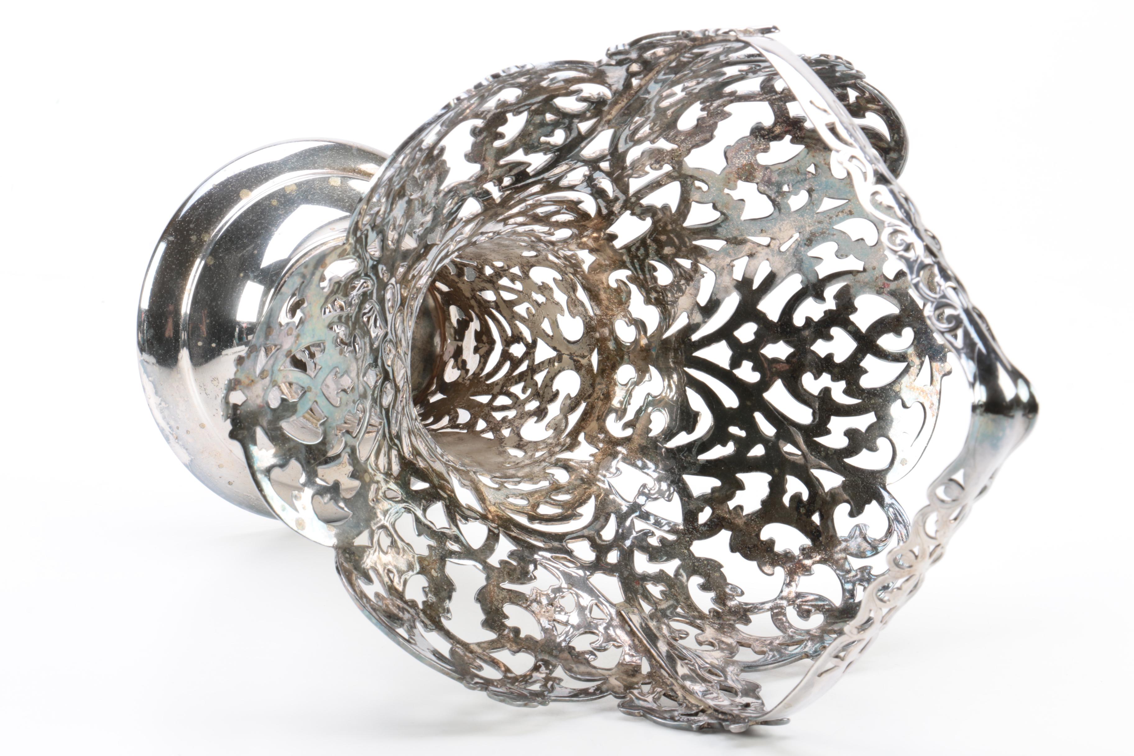 Vintage Forbes Silver Plate Co. Openwork Silver Plate Basket