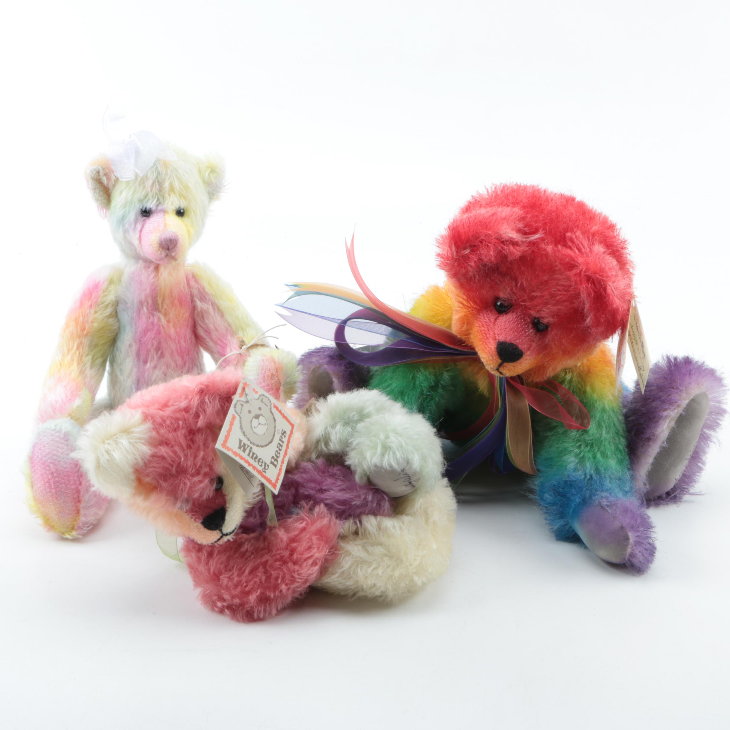 Russ and Winey Bears Signed Tie Dye Teddy Bears