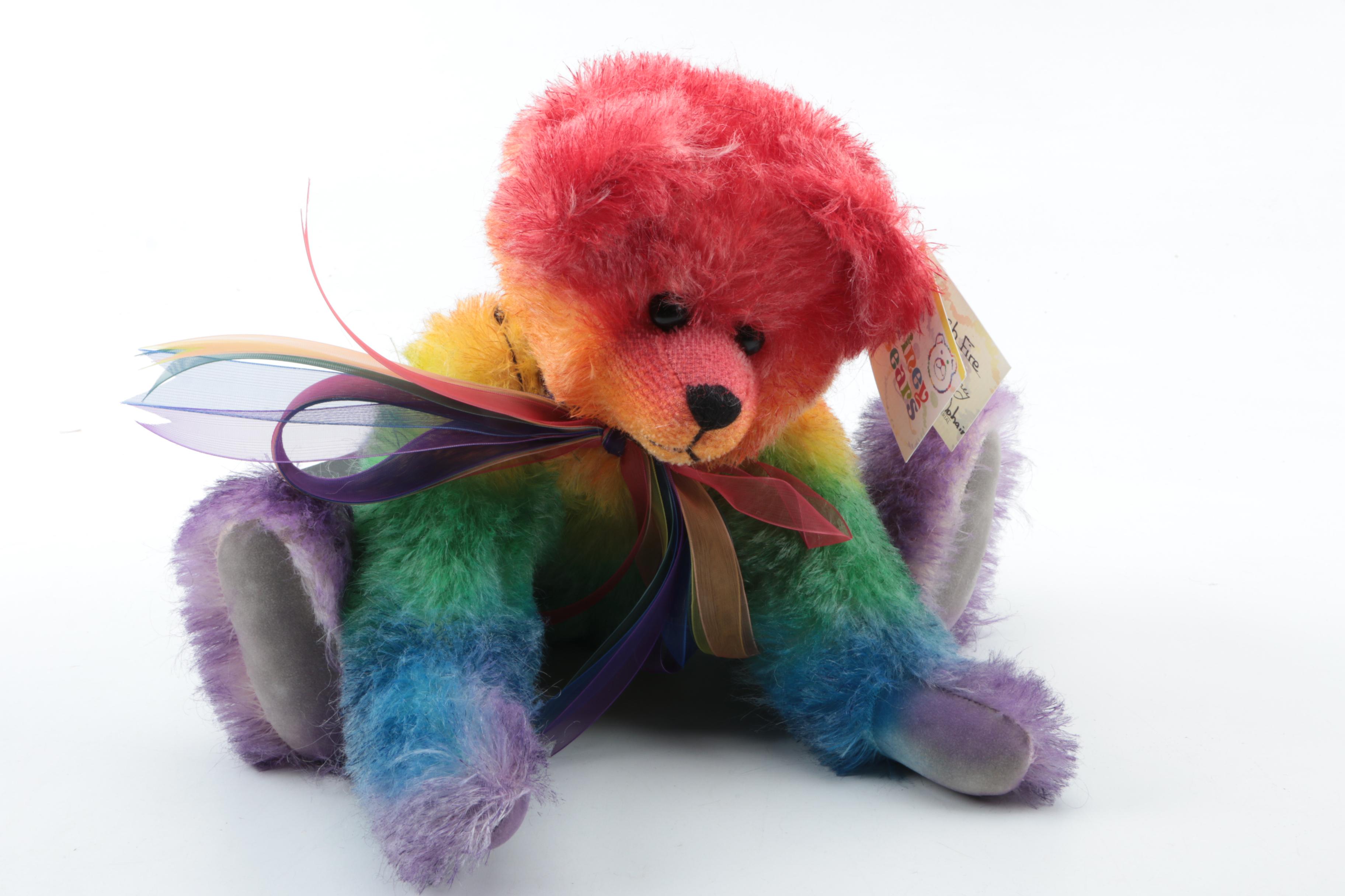 Russ and Winey Bears Signed Tie Dye Teddy Bears