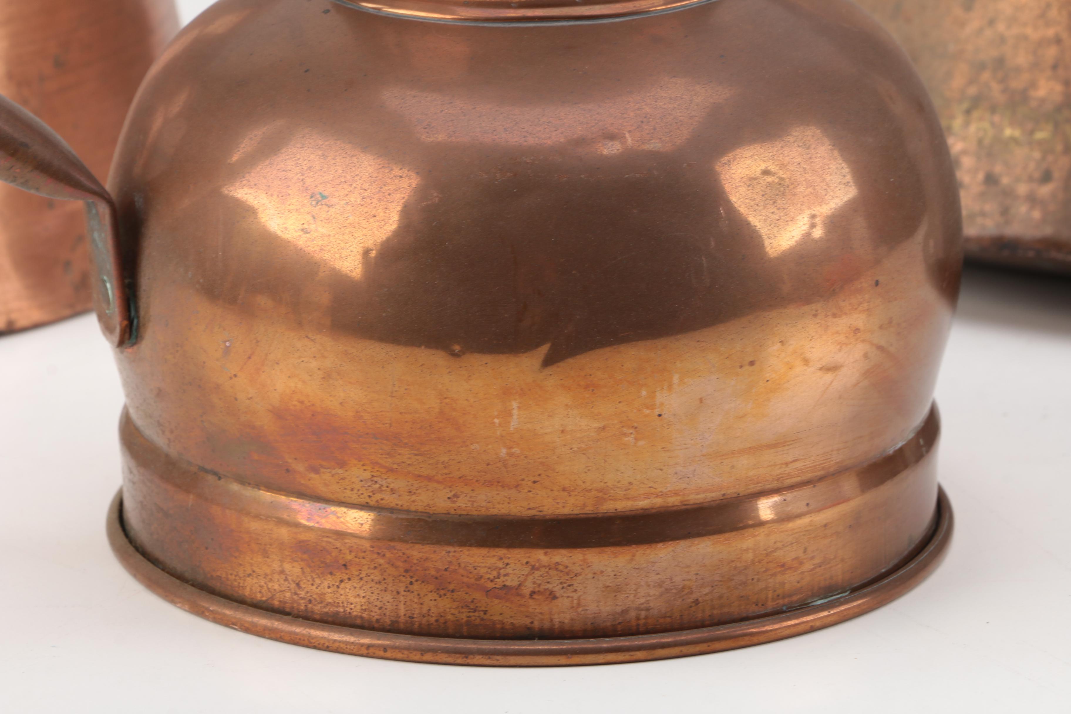 Copper Pots and Pitcher