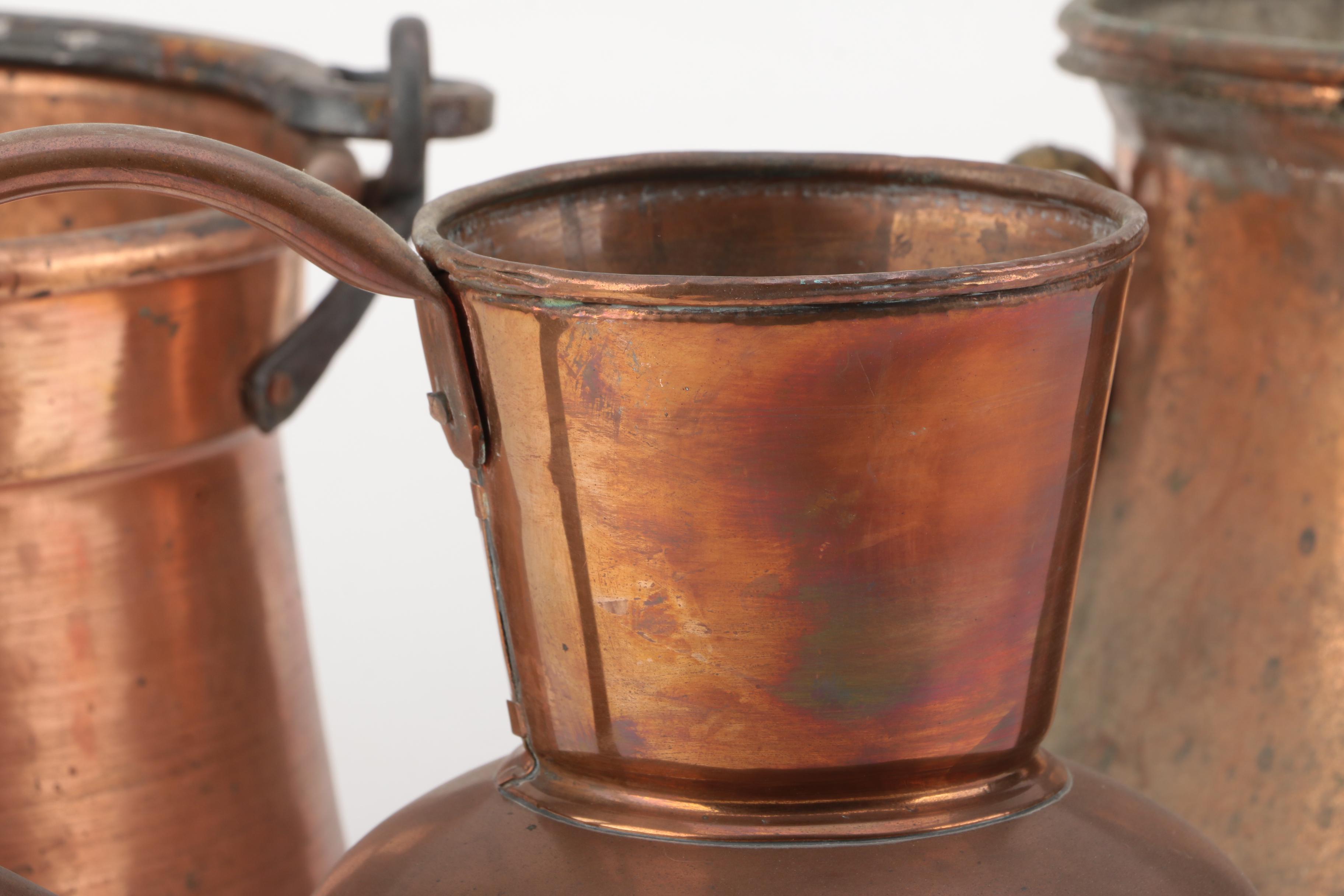 Copper Pots and Pitcher