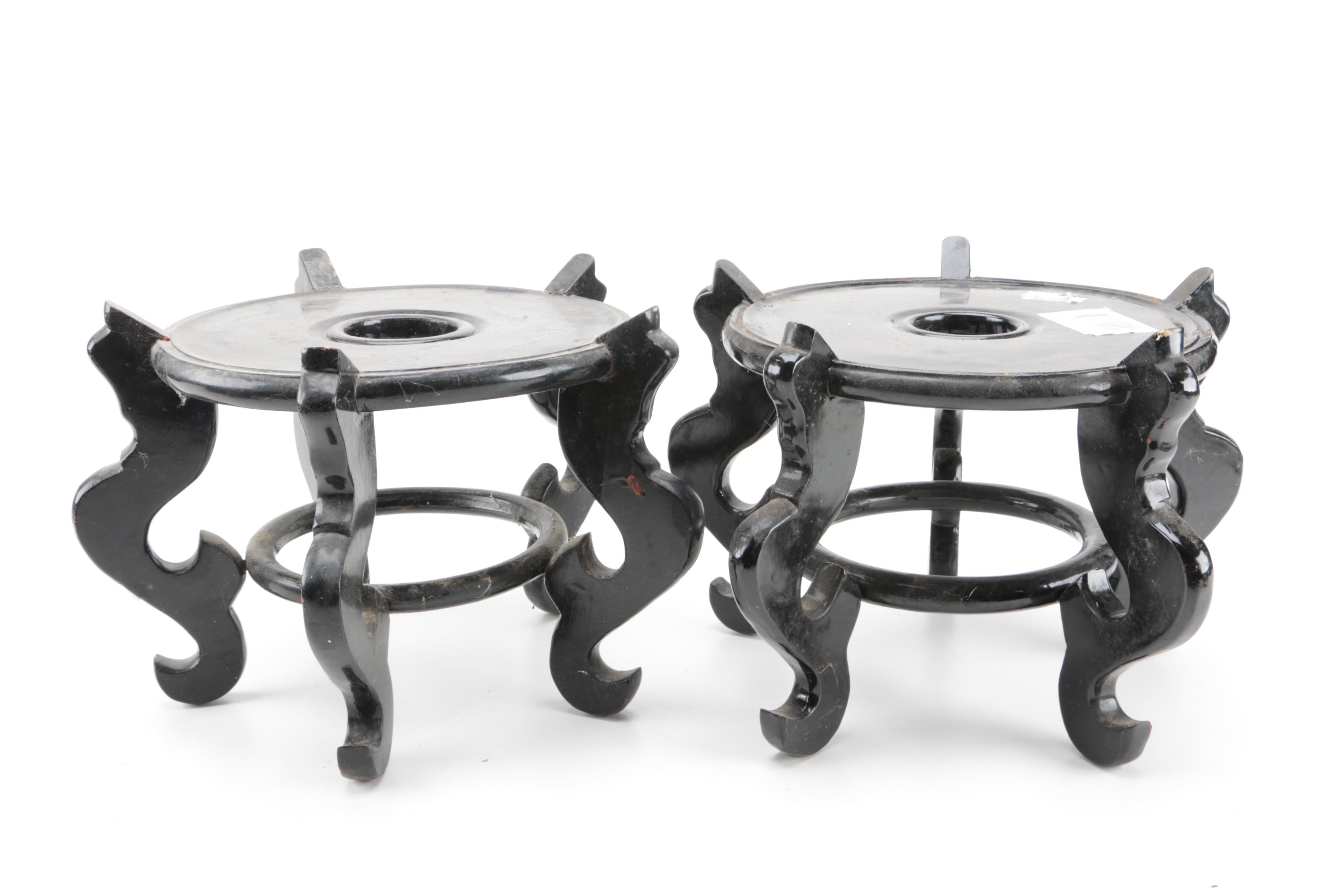 Assortment of Wooden Pottery Stands