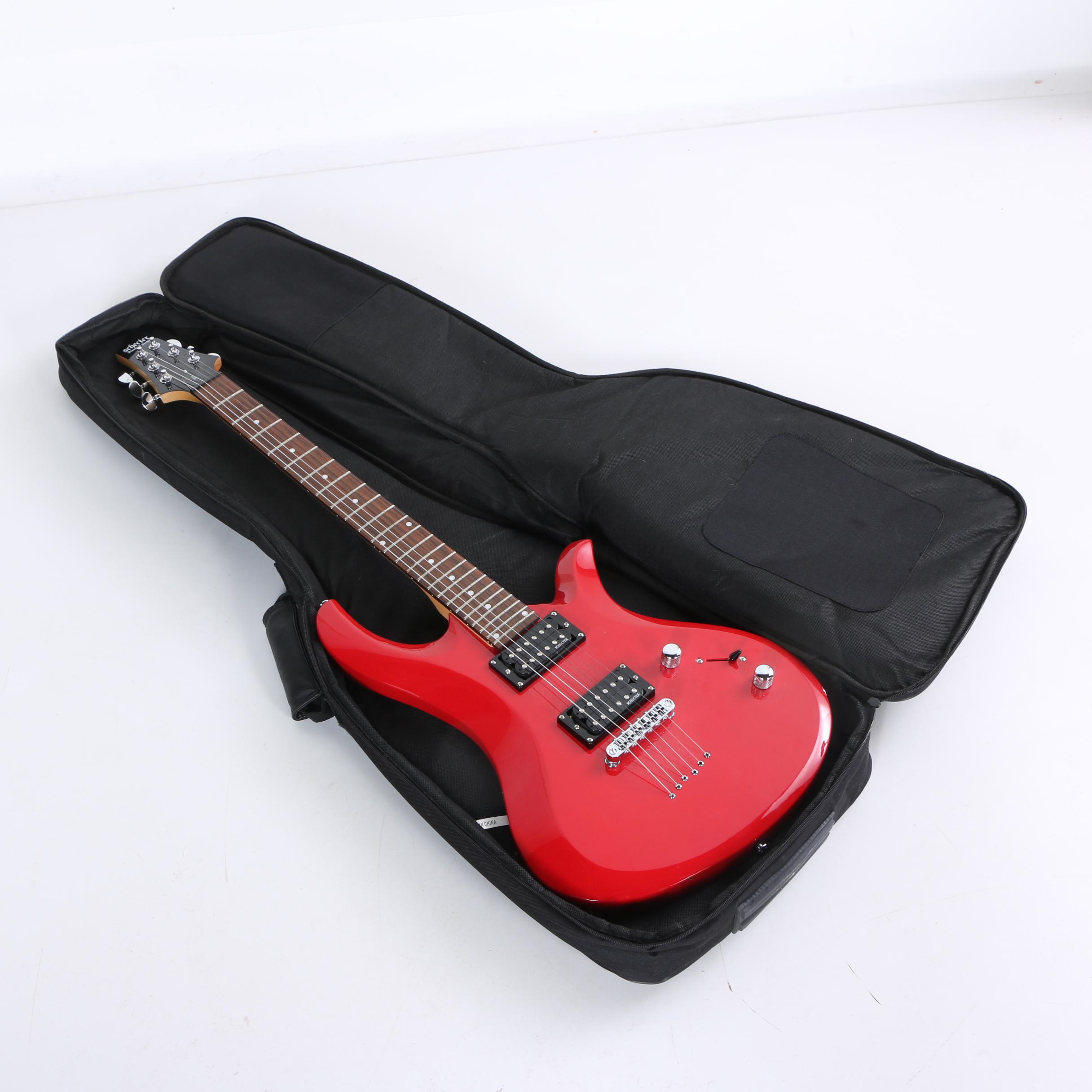Schecter Diamond Series Riot 6 Electric Guitar in Red with Gig Bag