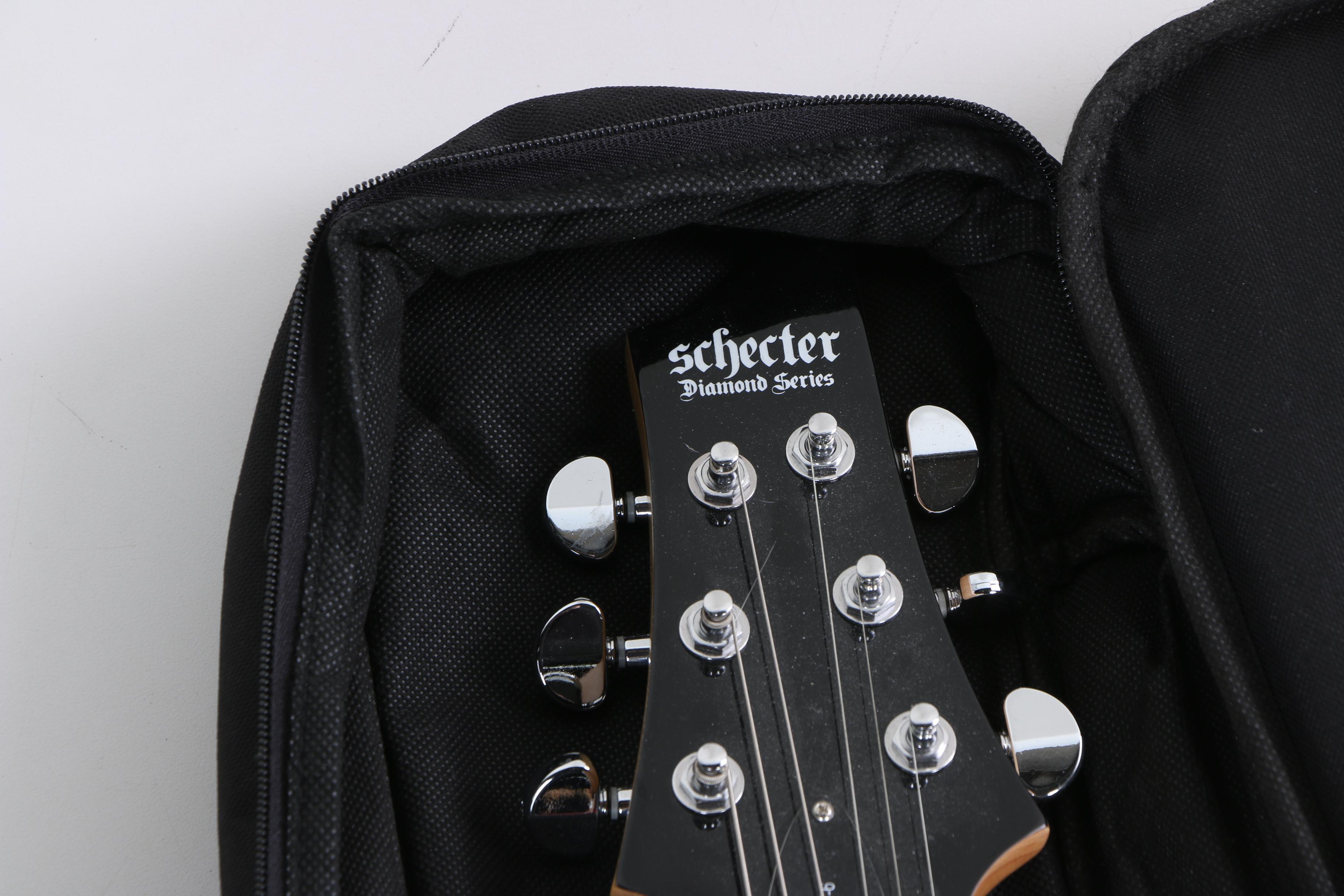 Schecter Diamond Series Riot 6 Electric Guitar in Red with Gig Bag