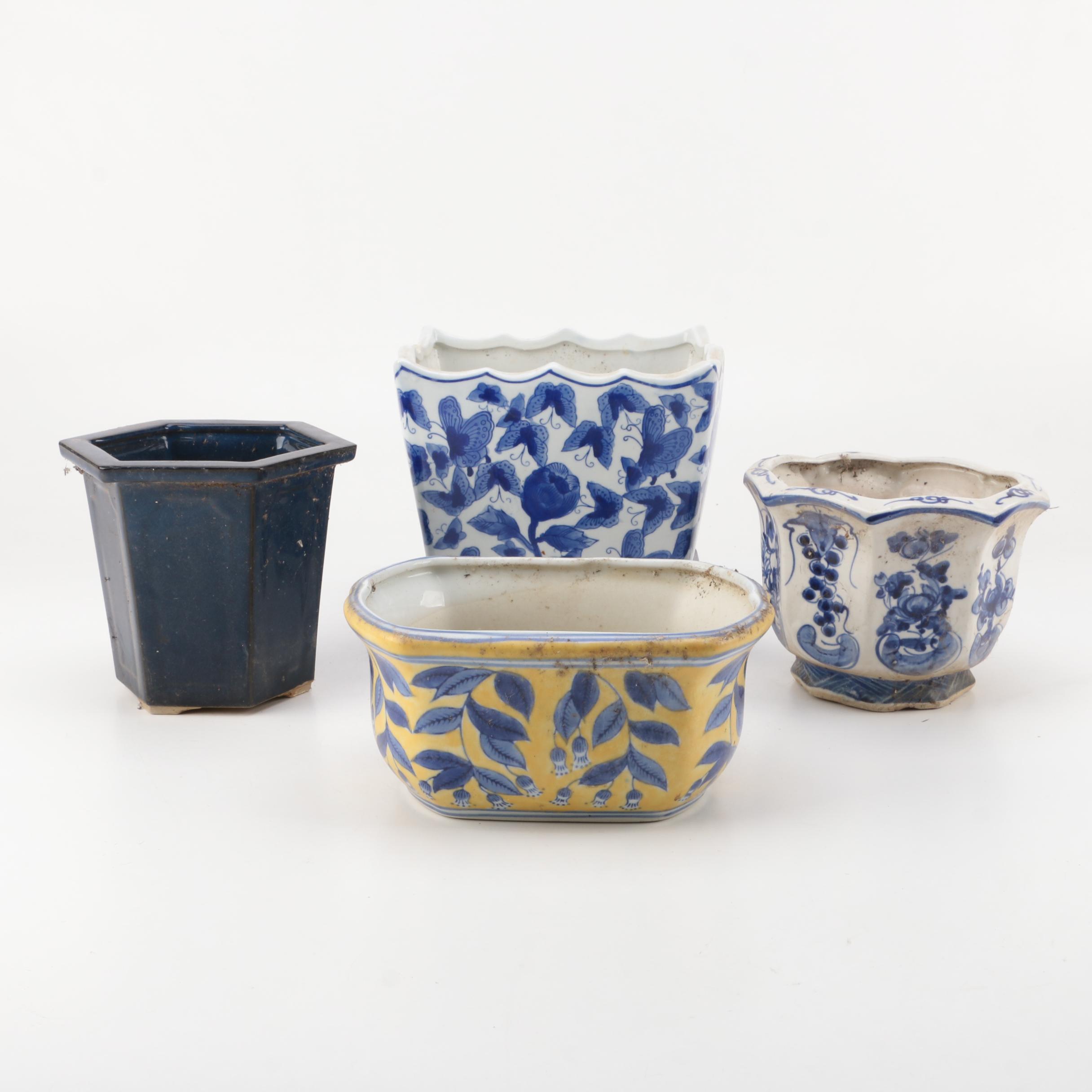 Ceramic Floral Motif Pots