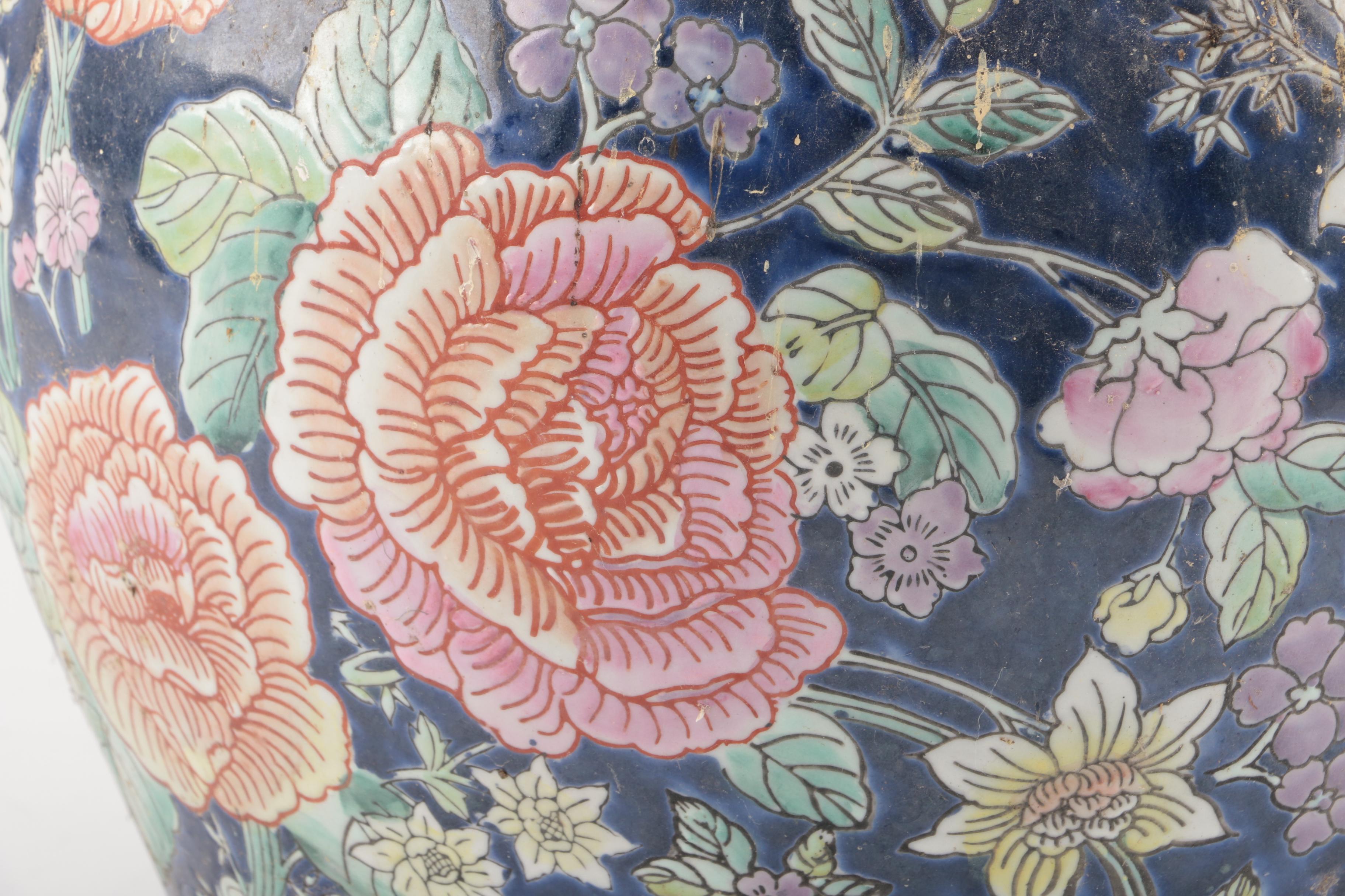 Asian Inspired Ceramic Fishbowl Planter