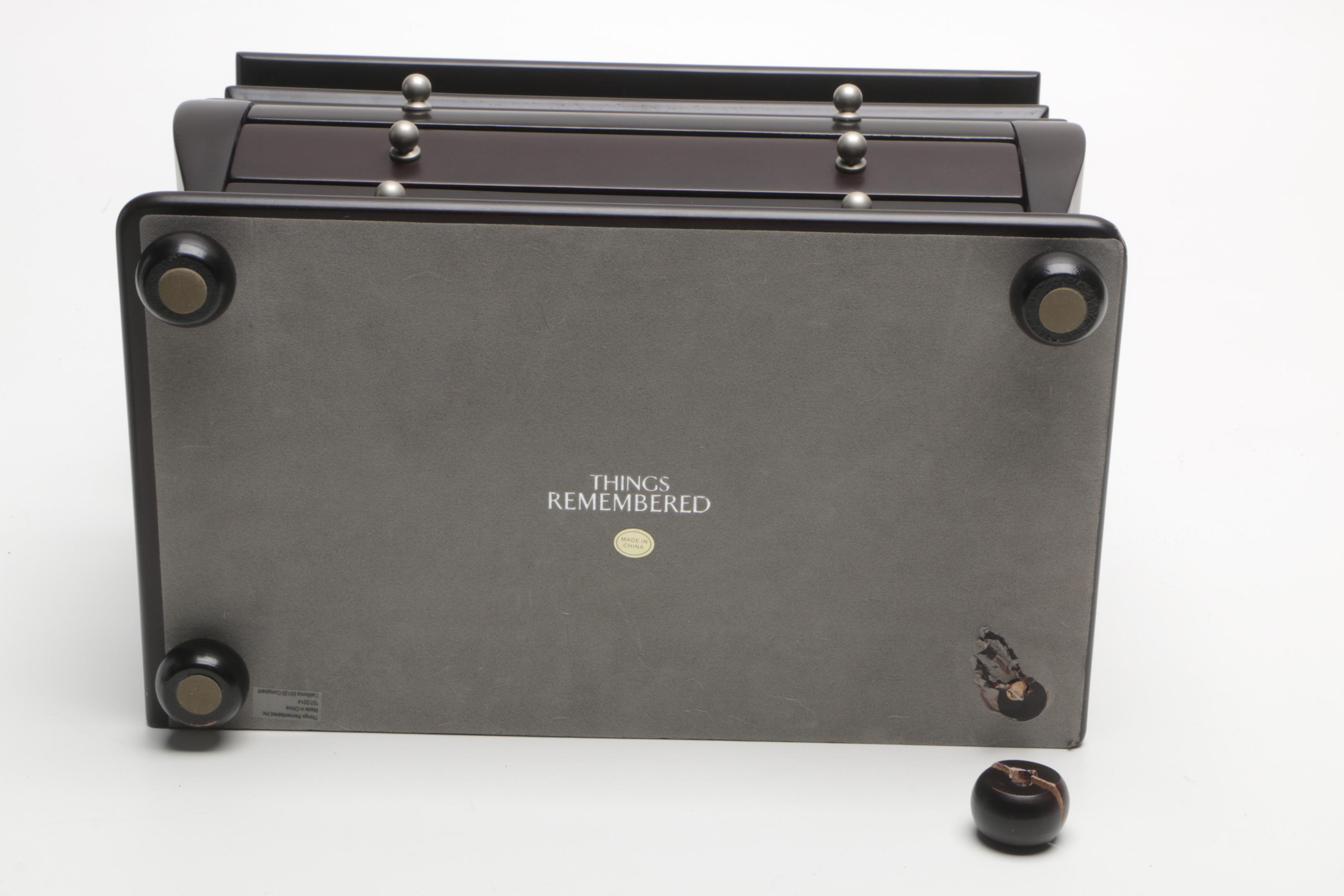 Black Wood "Things Remembered" Jewelry Box