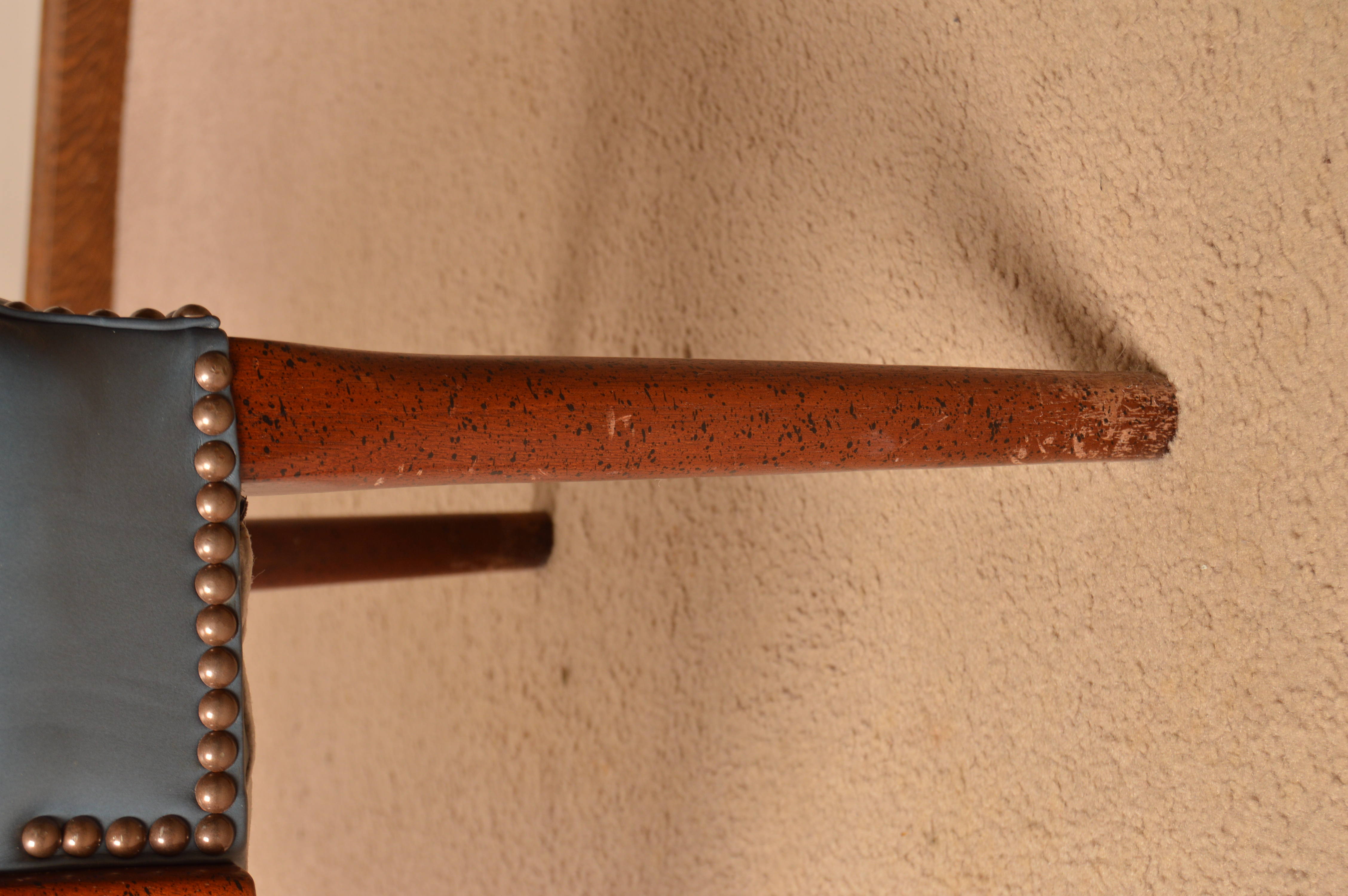 Vintage Blue Leather Office Armchair