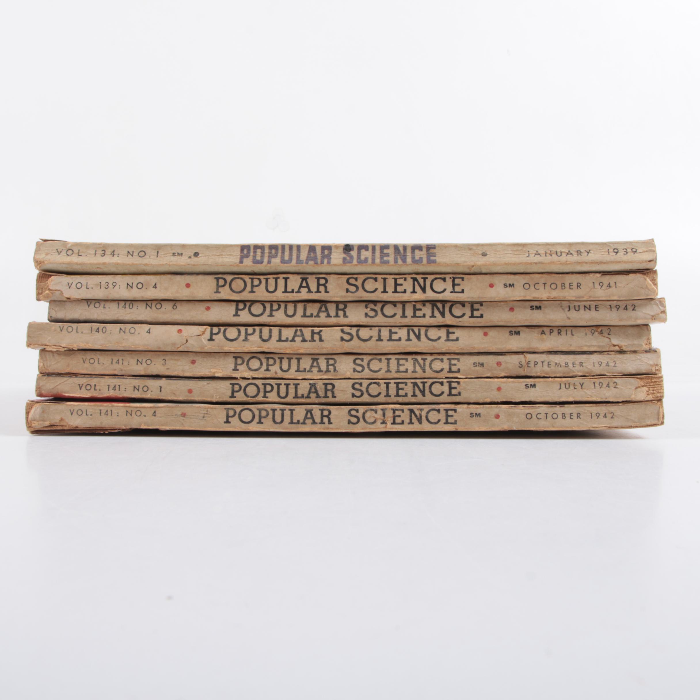 1939-1942 Issues of "Popular Science" Magazine