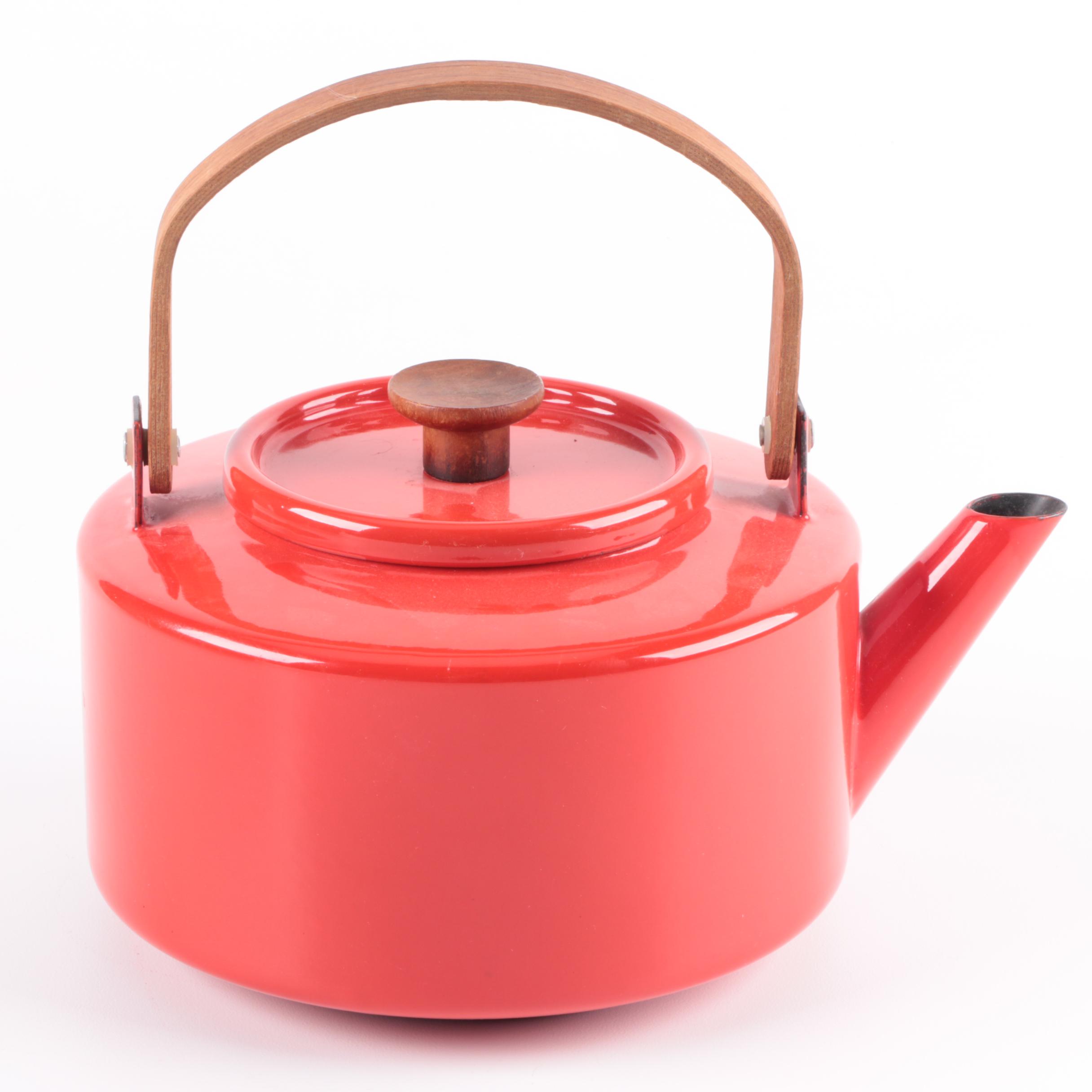 Copco Michael Lax Design Red Enamel Tea Kettle
