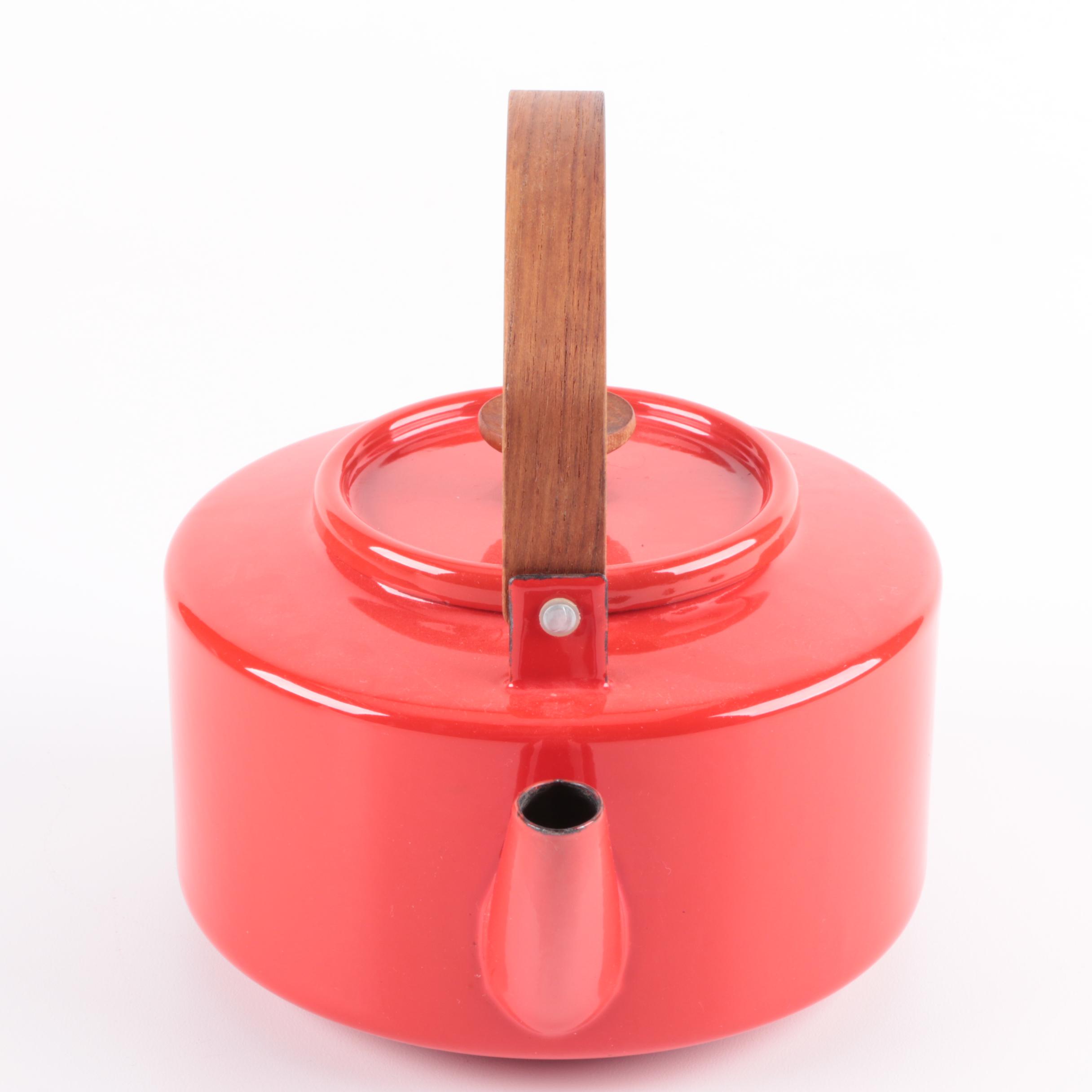 Copco Michael Lax Design Red Enamel Tea Kettle