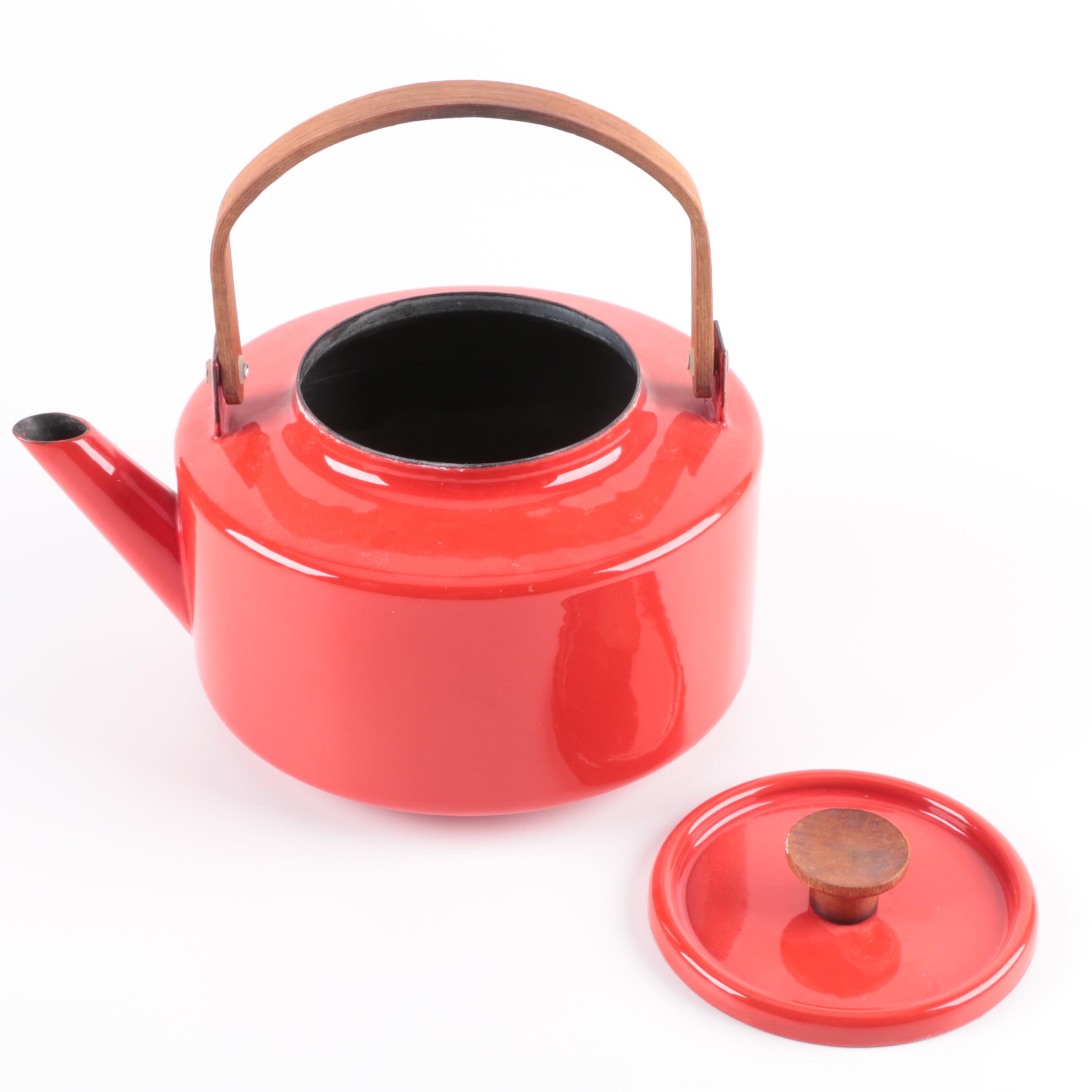 Copco Michael Lax Design Red Enamel Tea Kettle